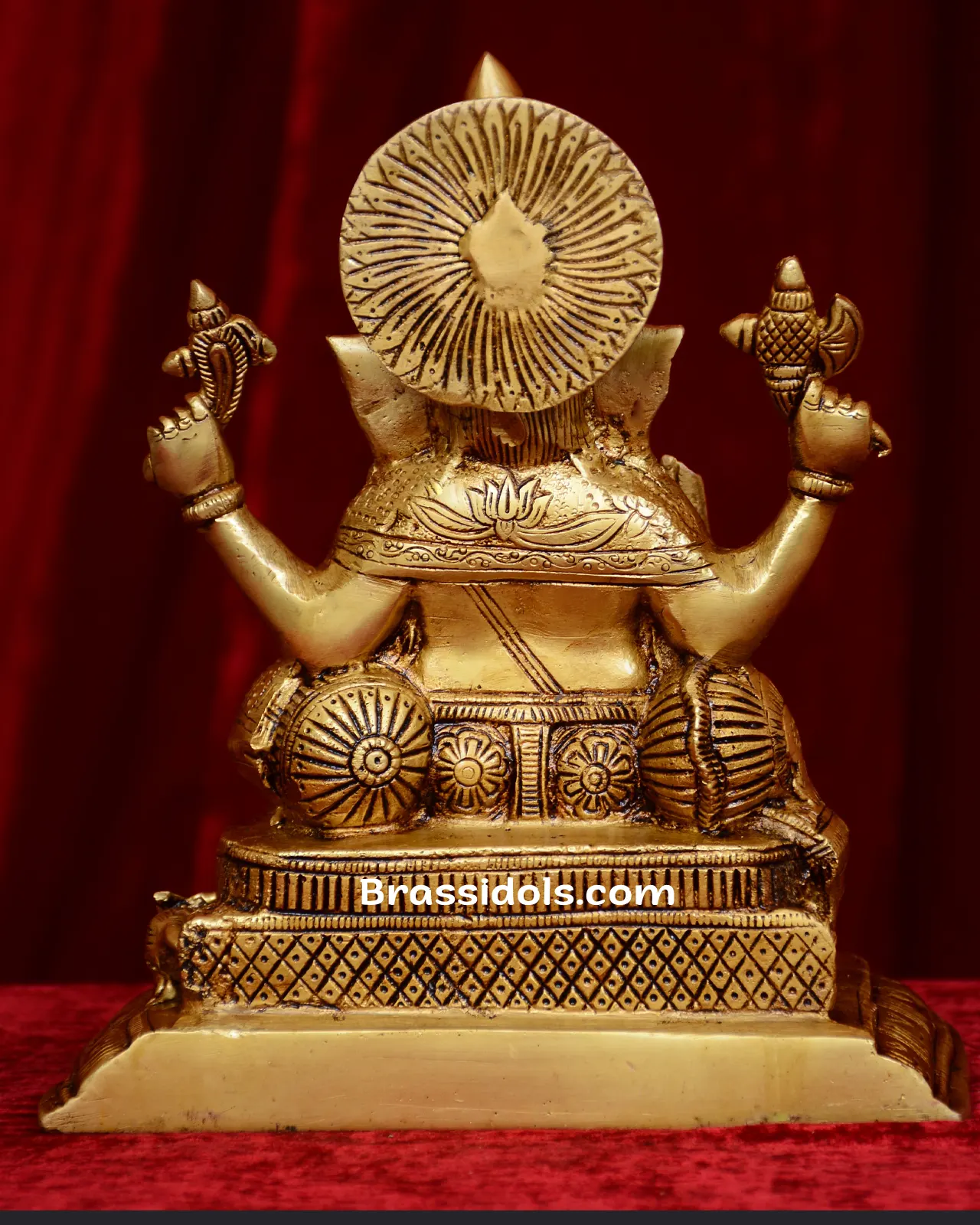 Brass Ganesha with fruit idol 11 inches - image 4