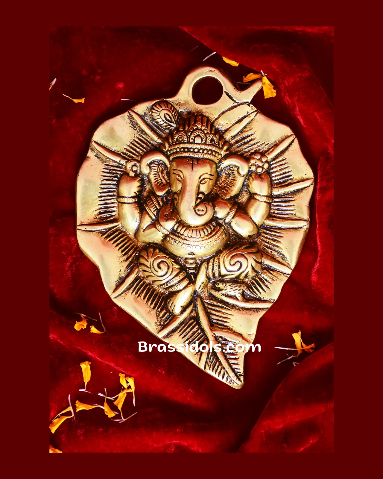 Leaf brass Ganesha Hanging - 6 inches