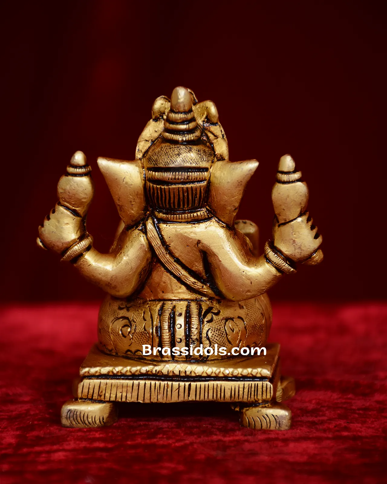 Brass Choki Ganesh idol - 3 inches - image 4