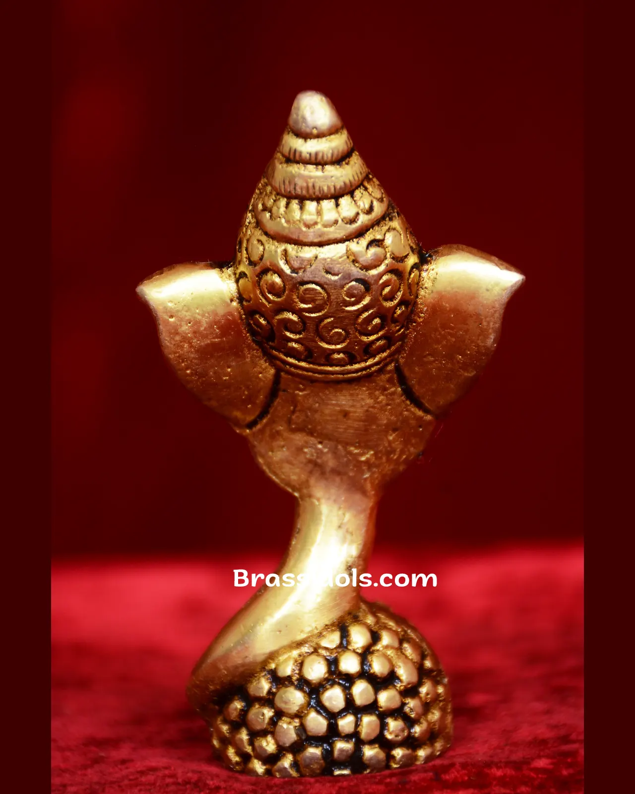 Brass Modern Laddoo Ganesha idol - 3.5 inches - image 4
