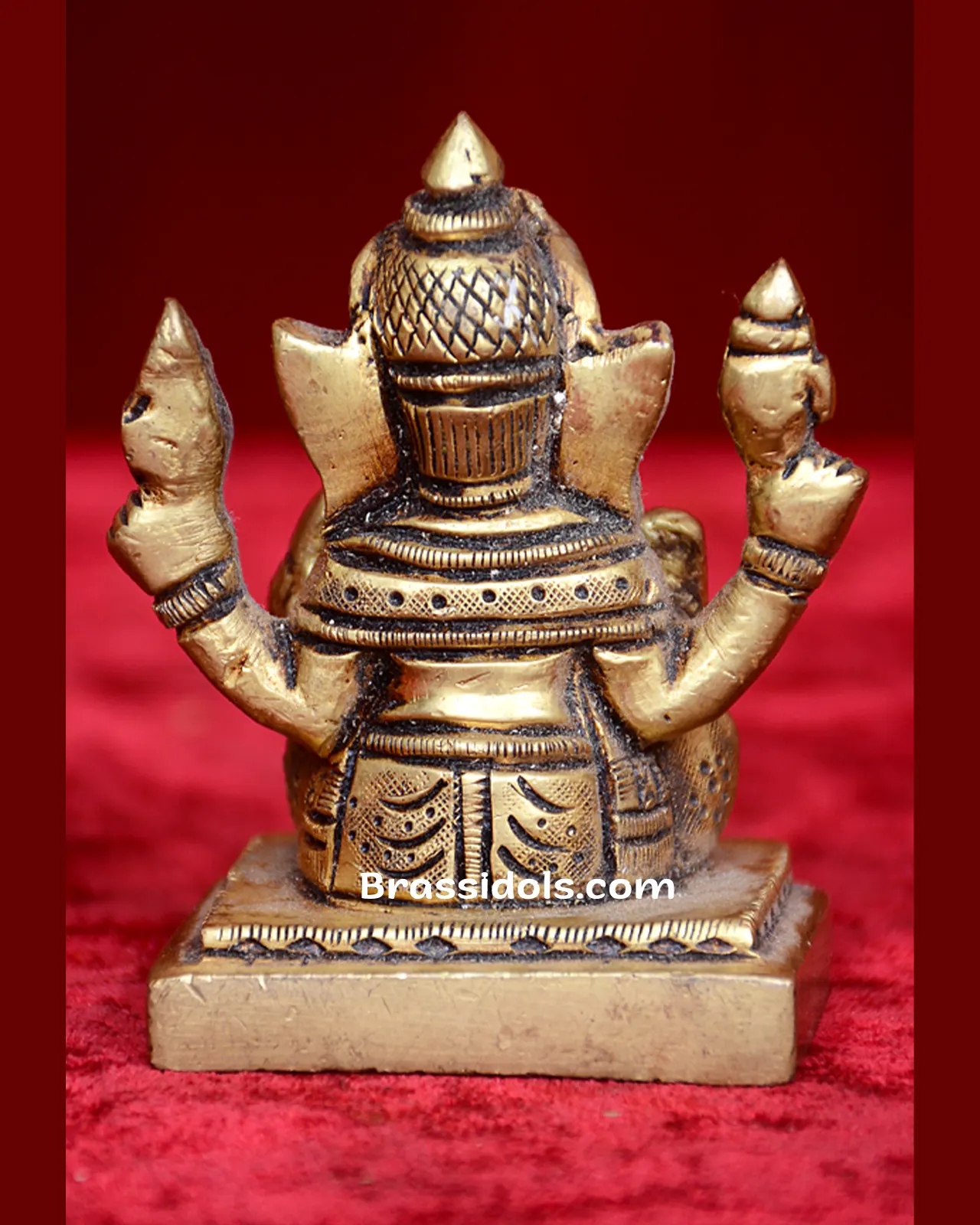 Brass small sitting Ganesh idol - 2.5 inches - image 4
