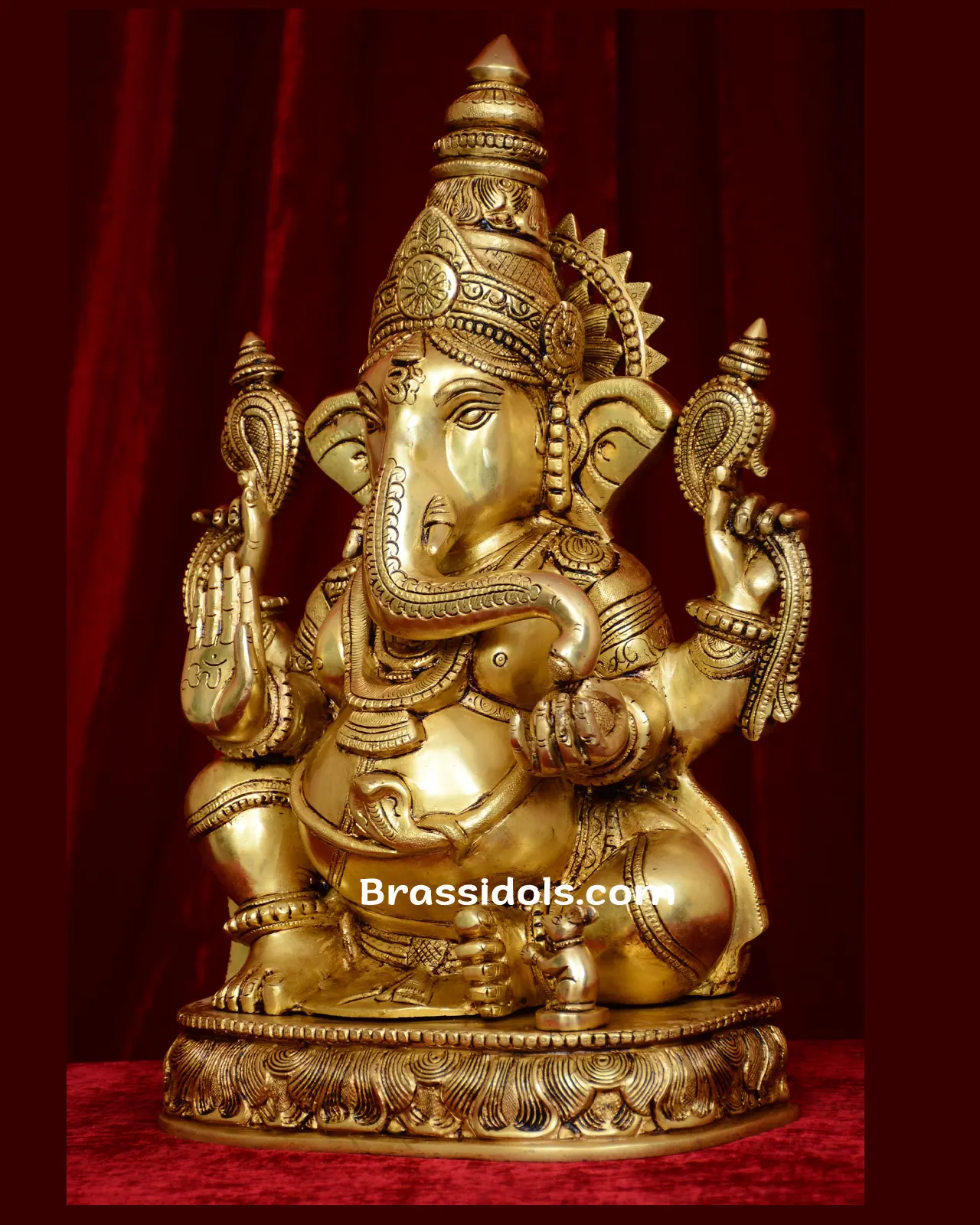 Brass sitting Ganesh idol - 19 inches - image 3