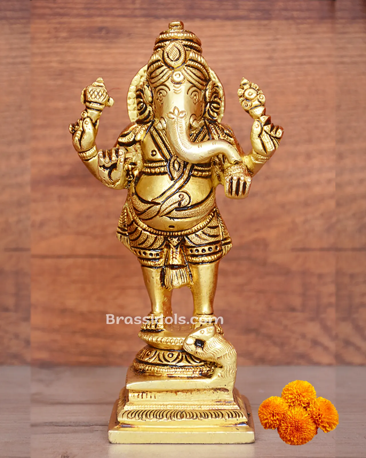10.5 Inches Brass Kalinga Krishna Idol