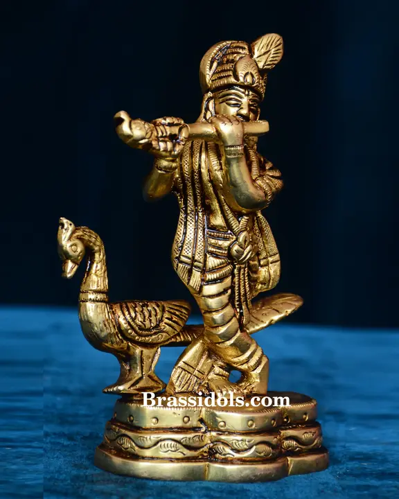 Standing Krishna with Peacock - image 4