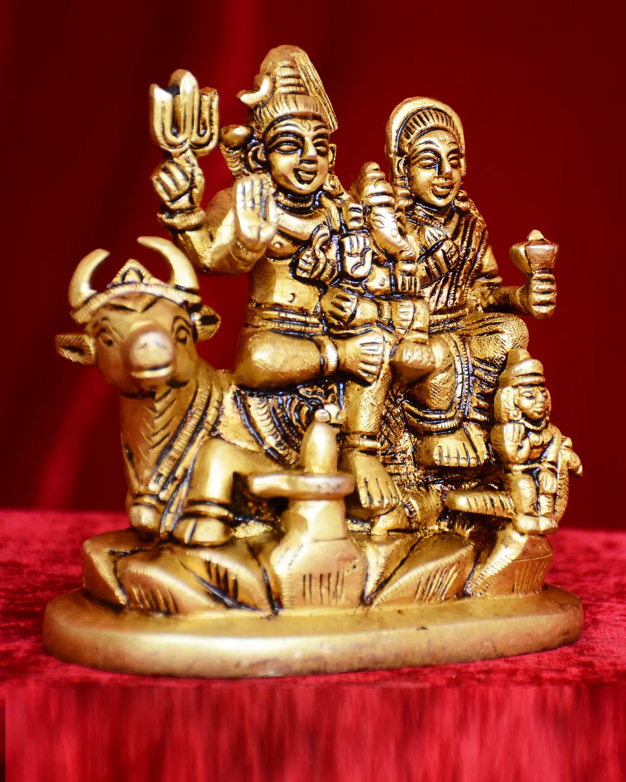 Nandi Shiva Family Oval Base - image 3
