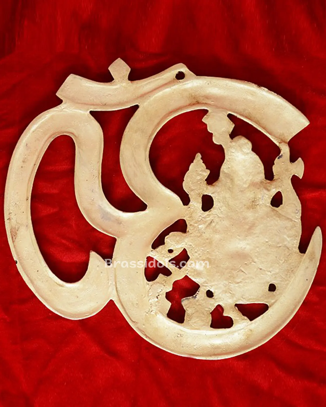Brass Om Ganesh with Om Wall Hanging Plate 9 inches - image 7