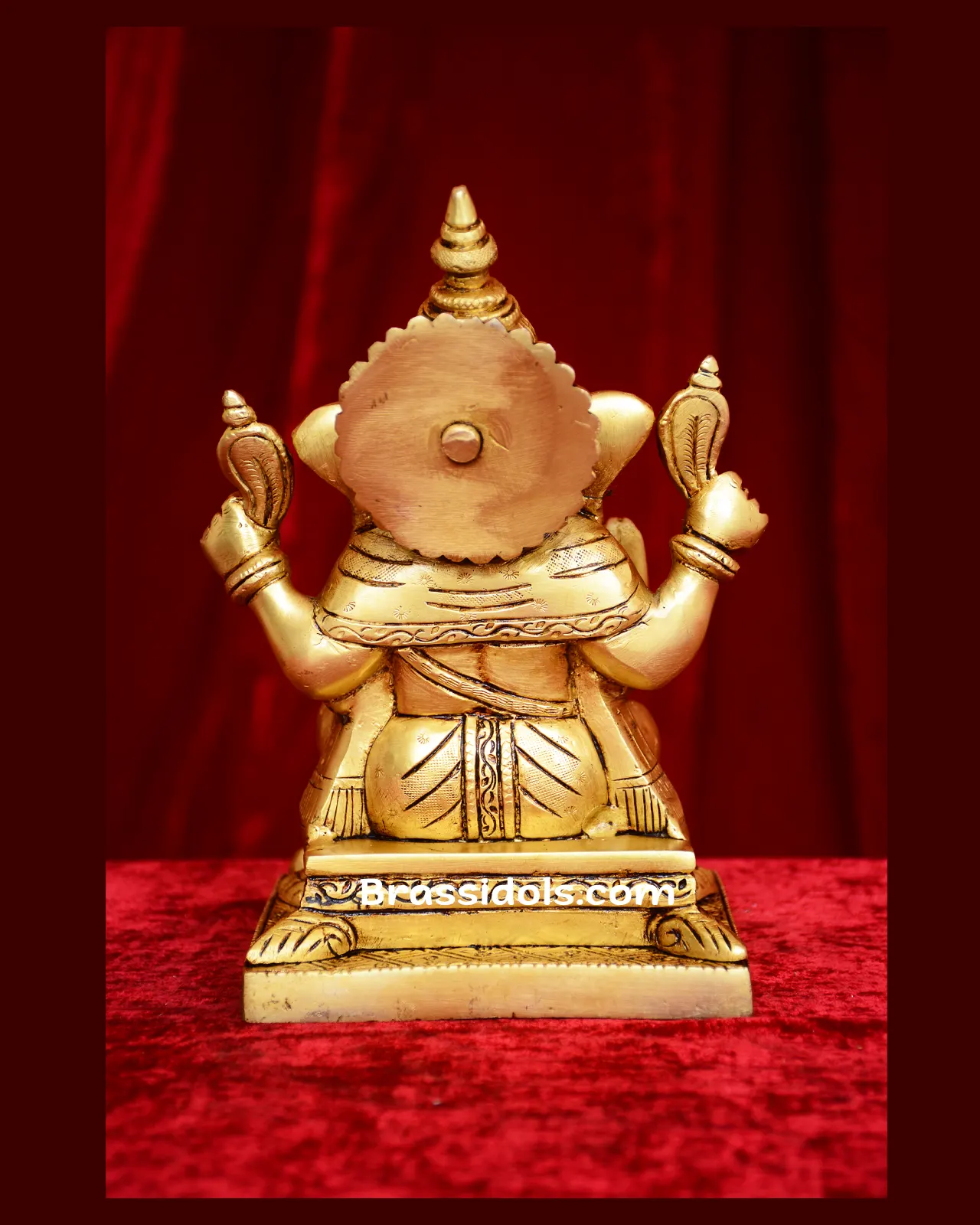 Brass Double Choki Ganesh - 8 inches - image 4
