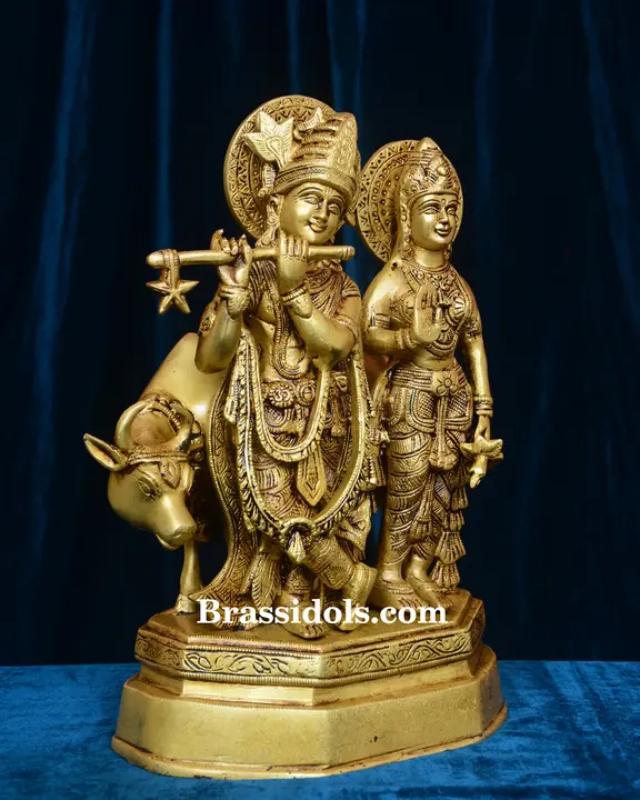 Standing Cow Radha Krishna - image 4
