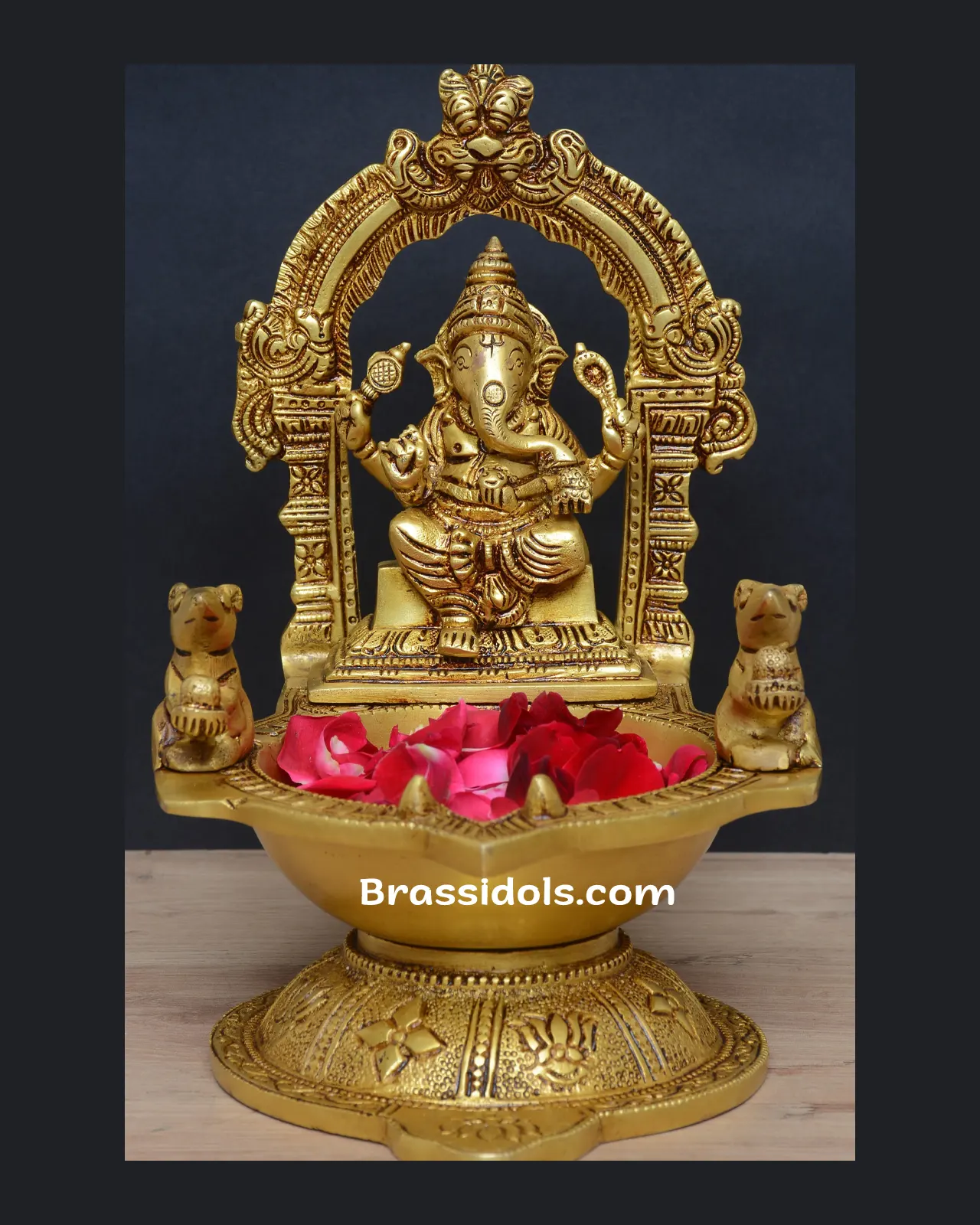 Brass Ganesh Deepak - 9 inches - image 3