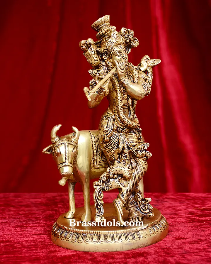 Round Base Cow Krishna - image 4