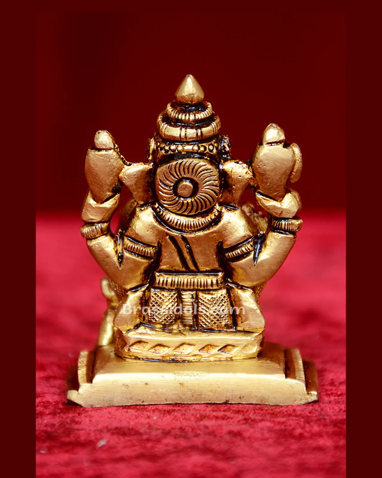 Brass Ganesha Statue with Modak- 2 inches - image 8