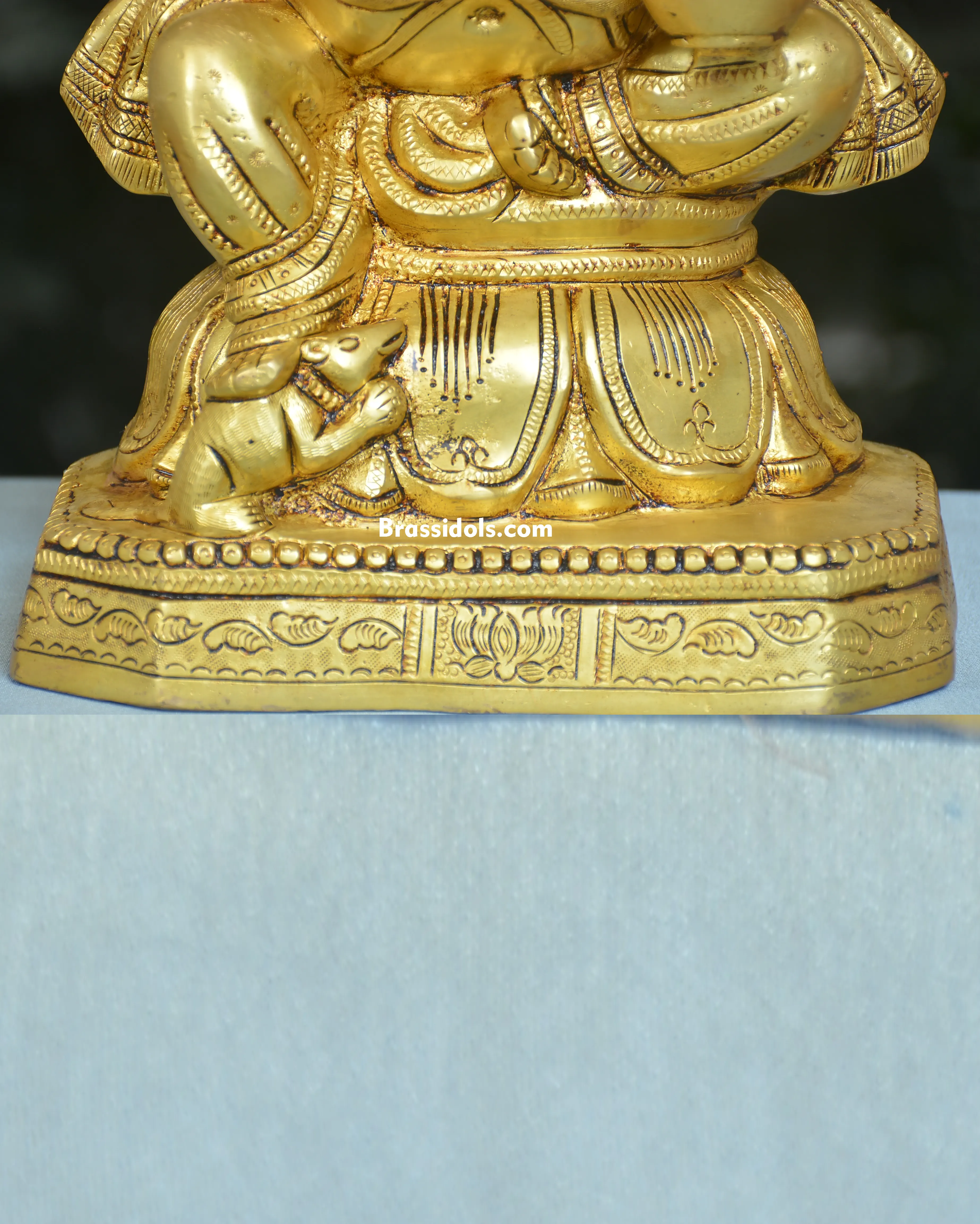 BRASS SITTING CHOKI GANESH - image 4