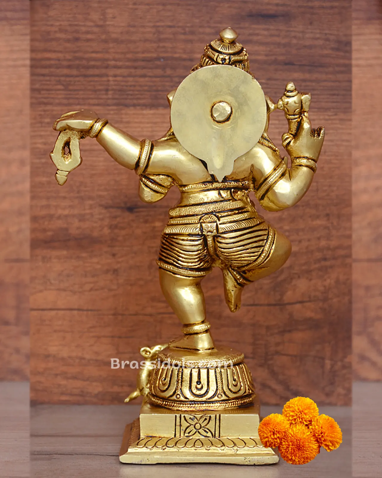 Brass Dancing Lord Ganesha Idol - 6 inches - image 8
