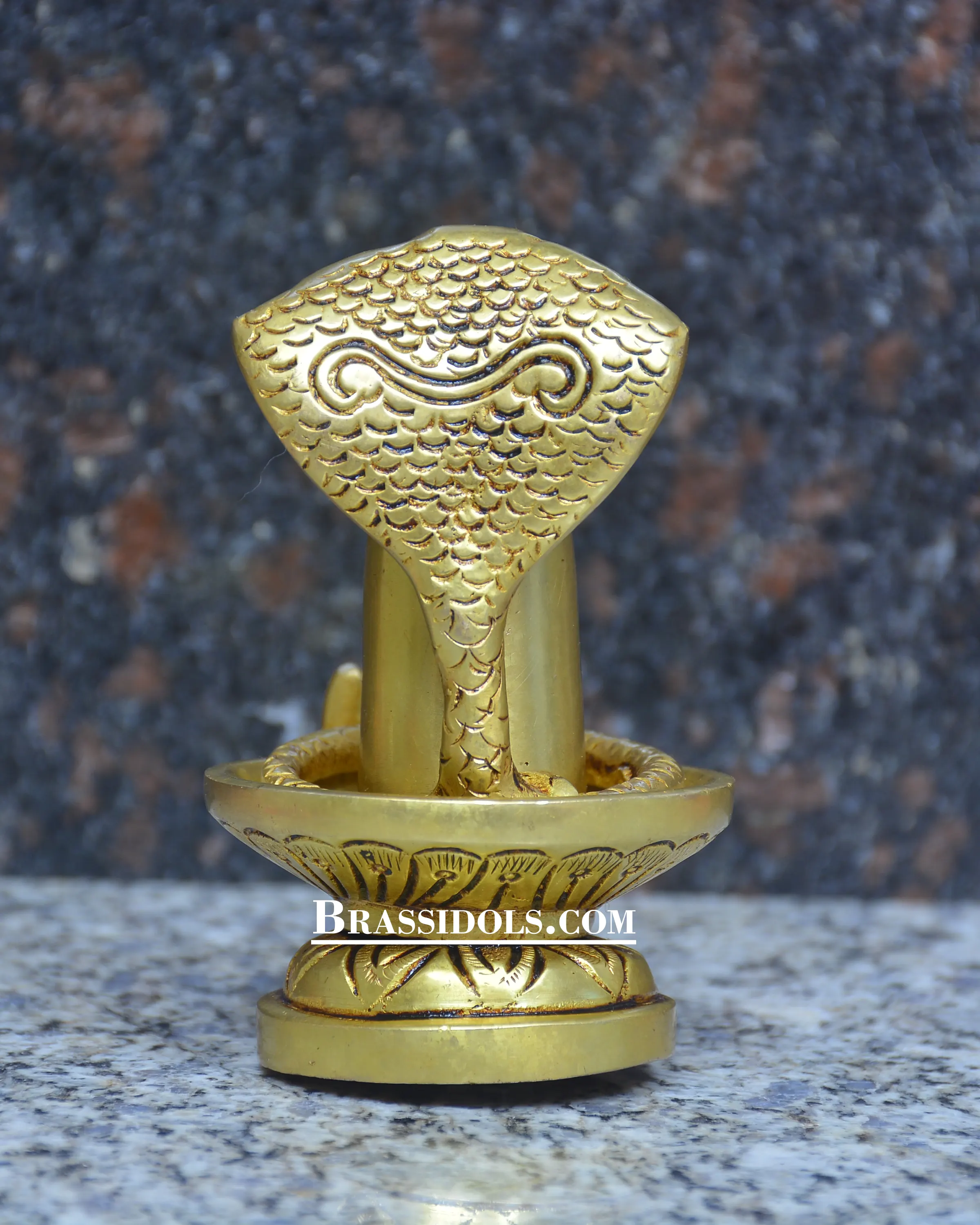 Brass Naag Nandi Shivling 4 inch - image 5