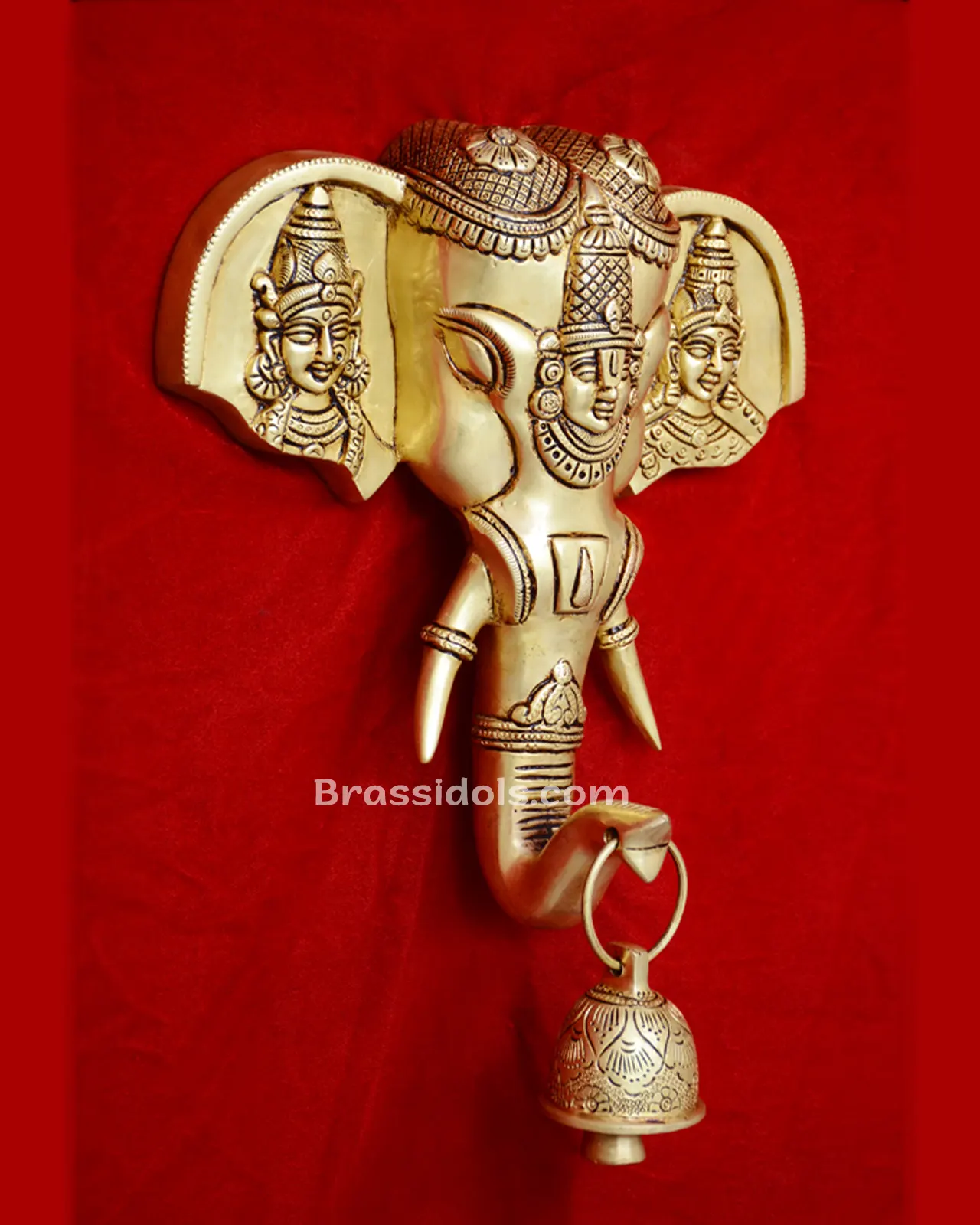 Ganesh Head with Balaji & Devi - image 3