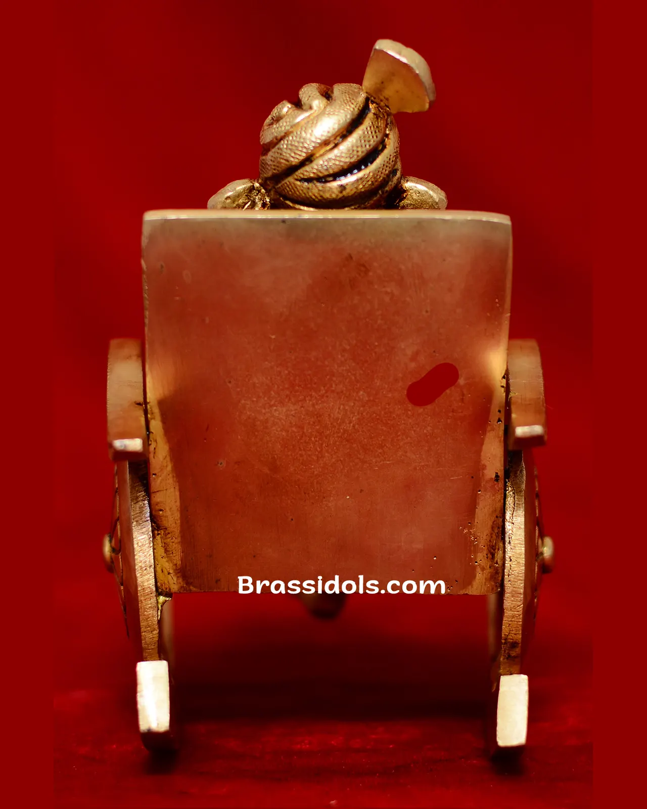 Brass Ganesha reading sitting on Chair idol - 4 inches - image 8