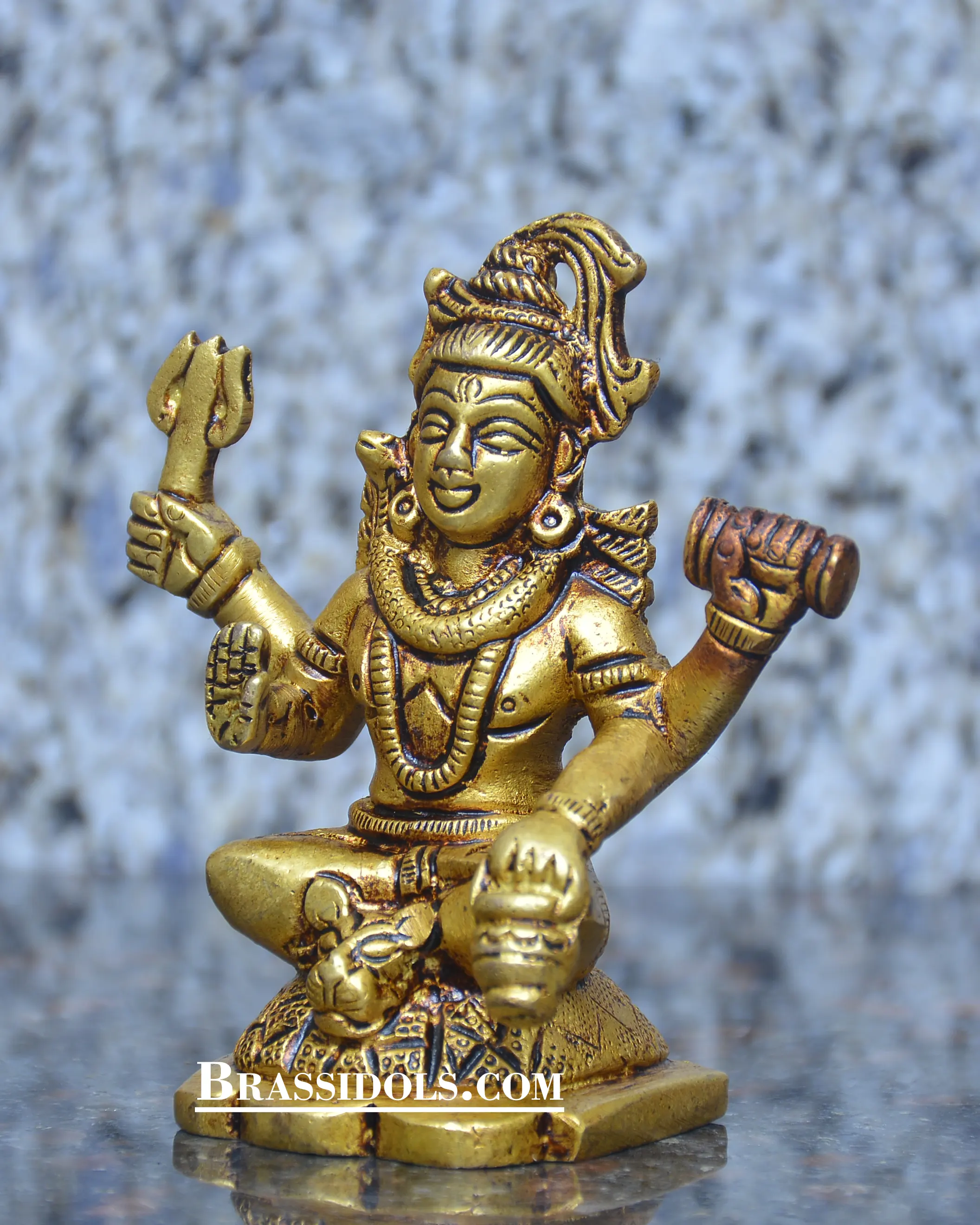 Brass Sitting Shiva 3.5 inch - image 3
