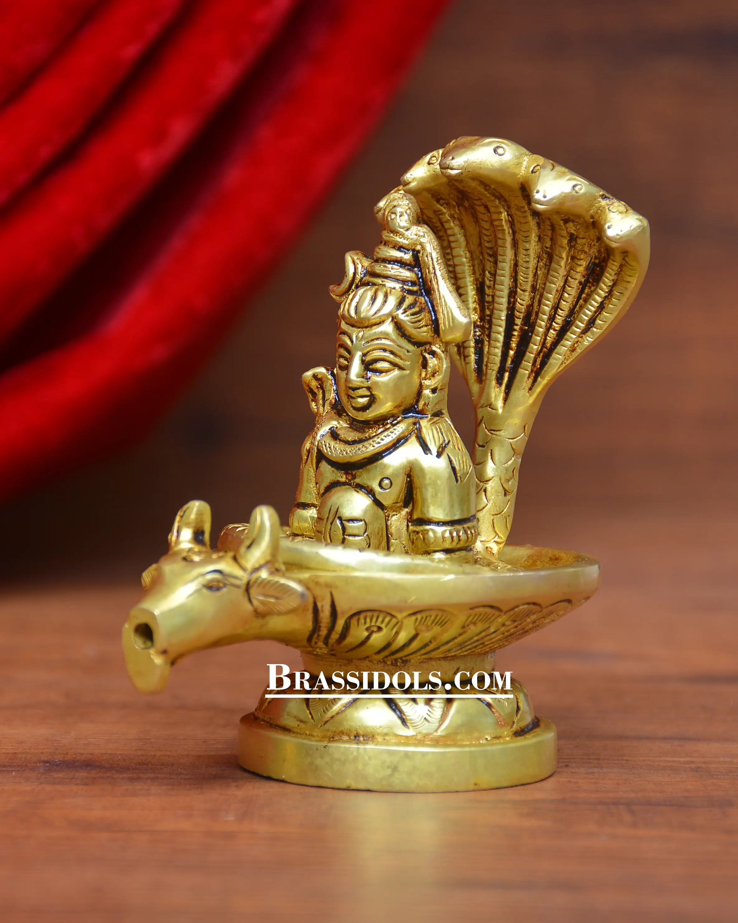 Brass naag shiva nandi shivling 4 inch - image 3