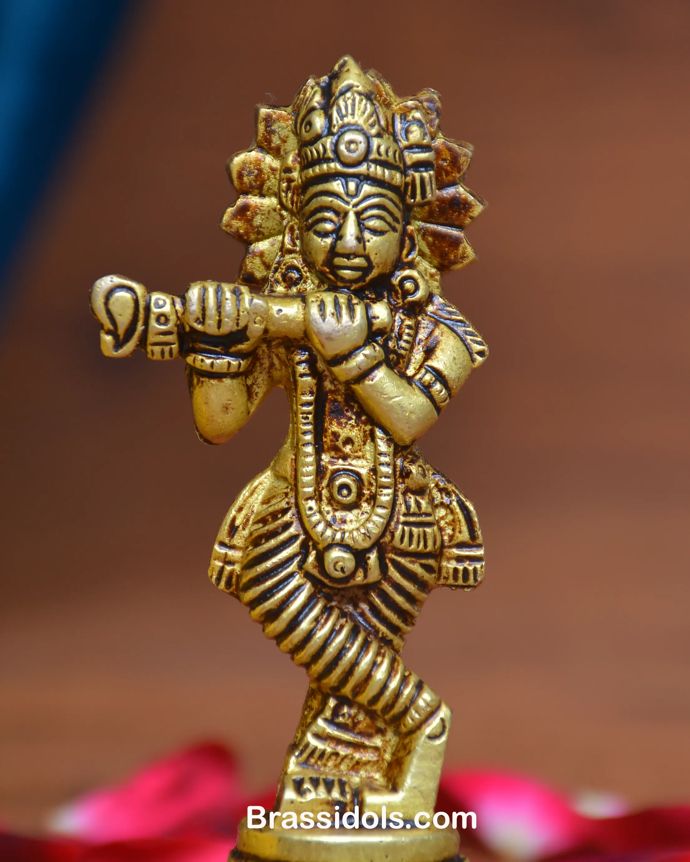 BRASS STANDING KRISHNA - image 4
