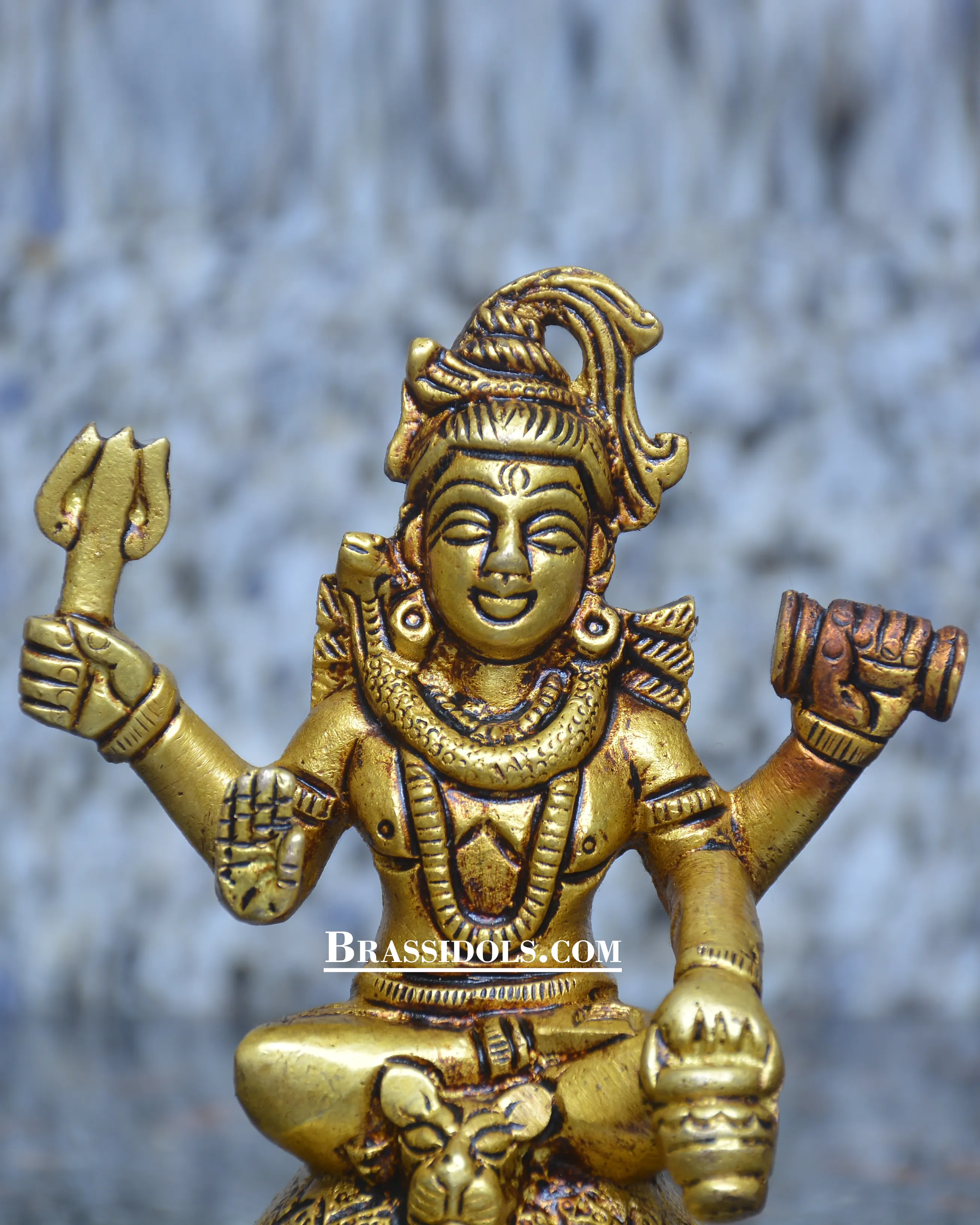 Brass Sitting Shiva 3.5 inch - image 4