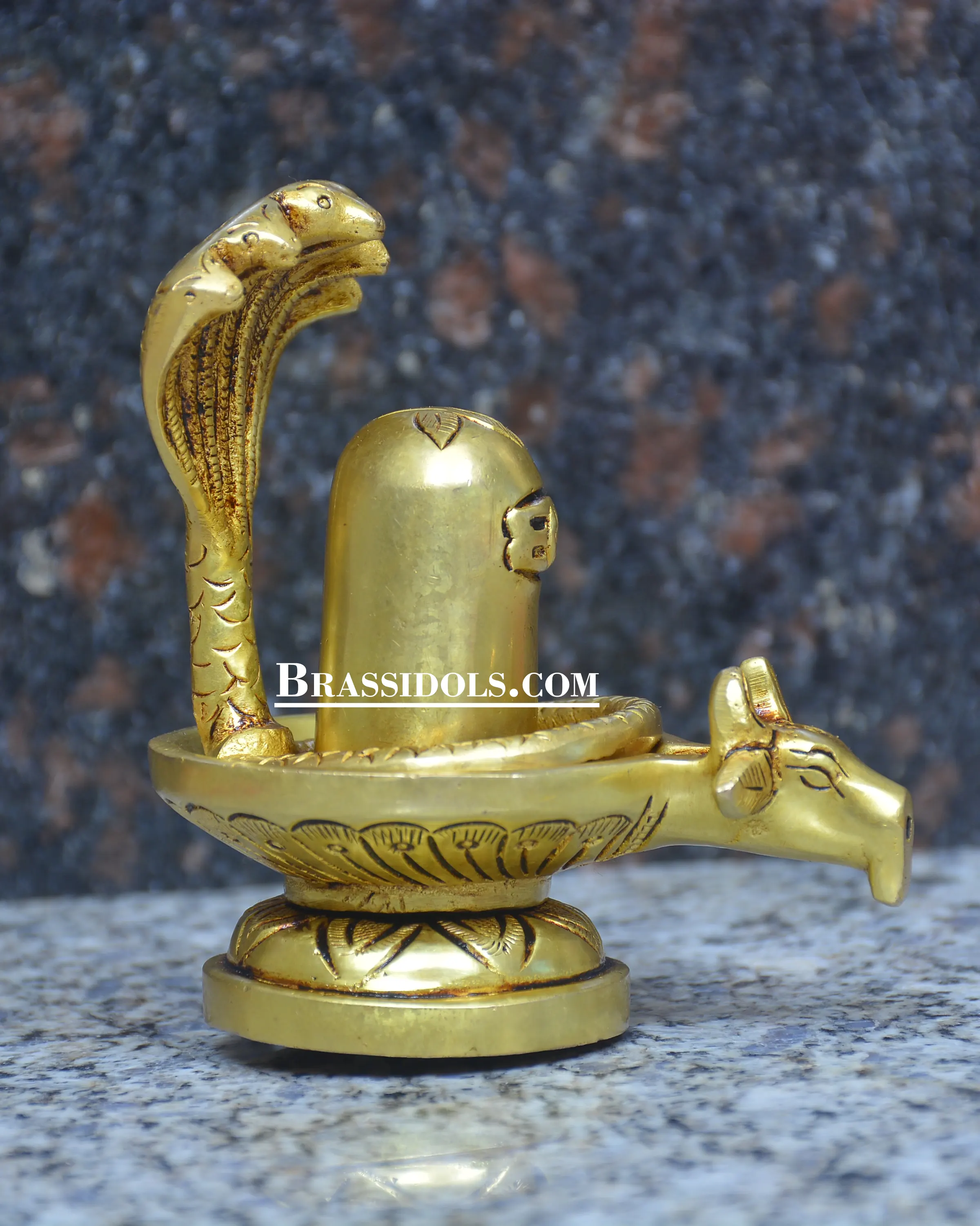 Brass Naag Nandi Shivling 4 inch - image 3