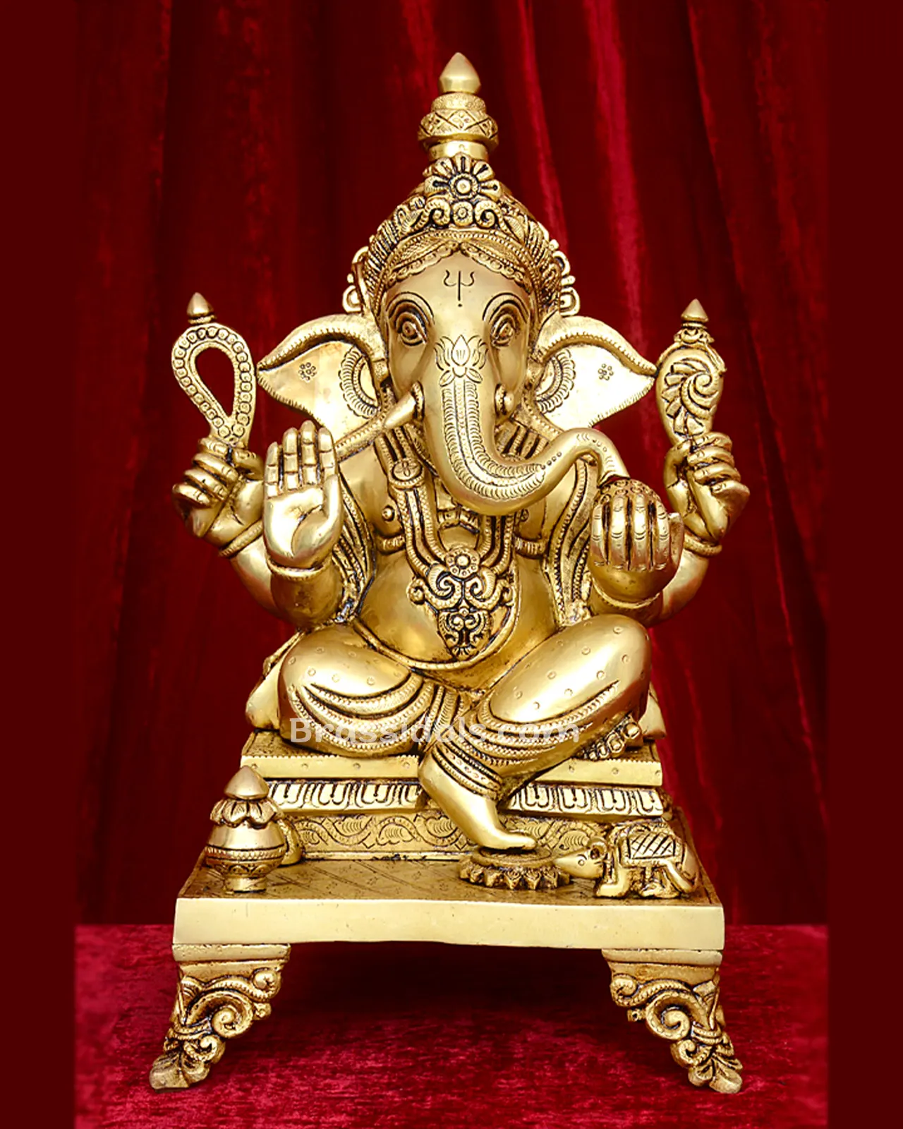 Brass Double Choki Ganesha idol 18 inches - image 5