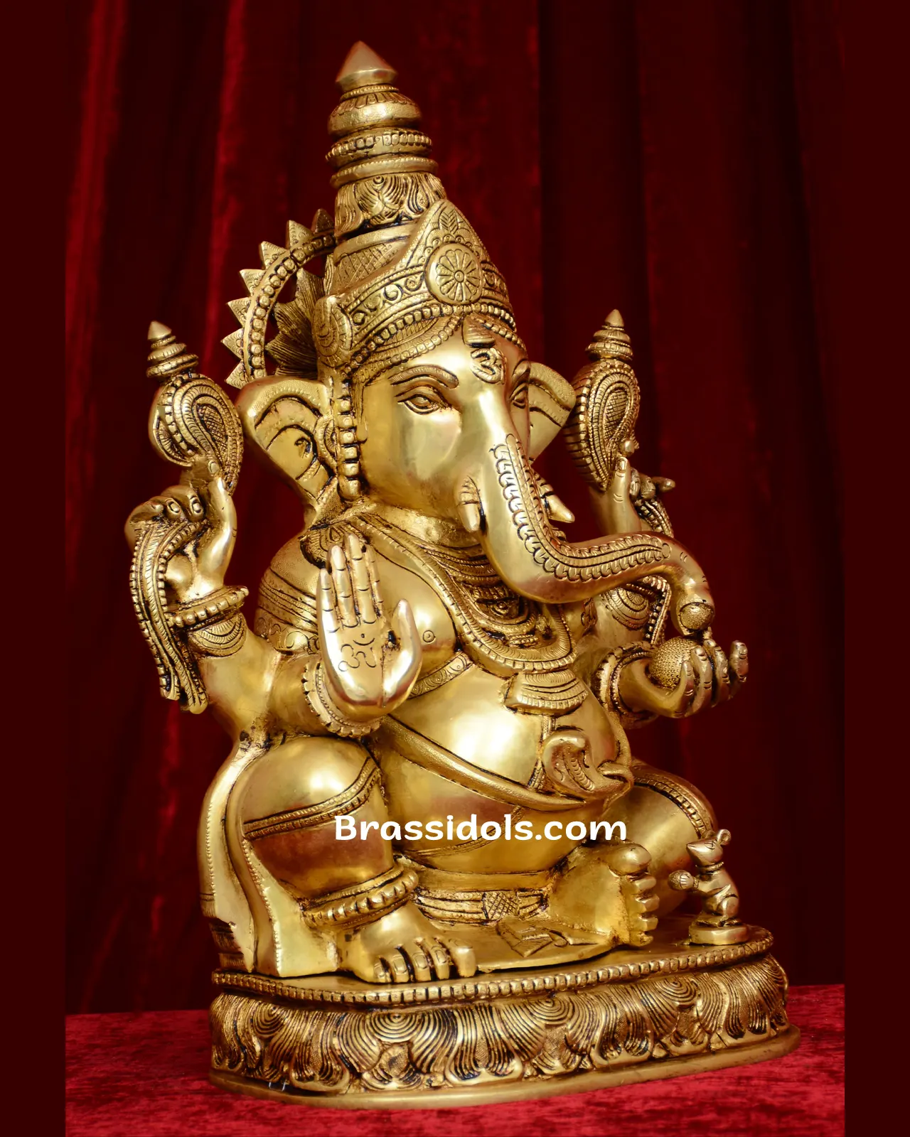 Brass sitting Ganesh idol - 19 inches - image 6
