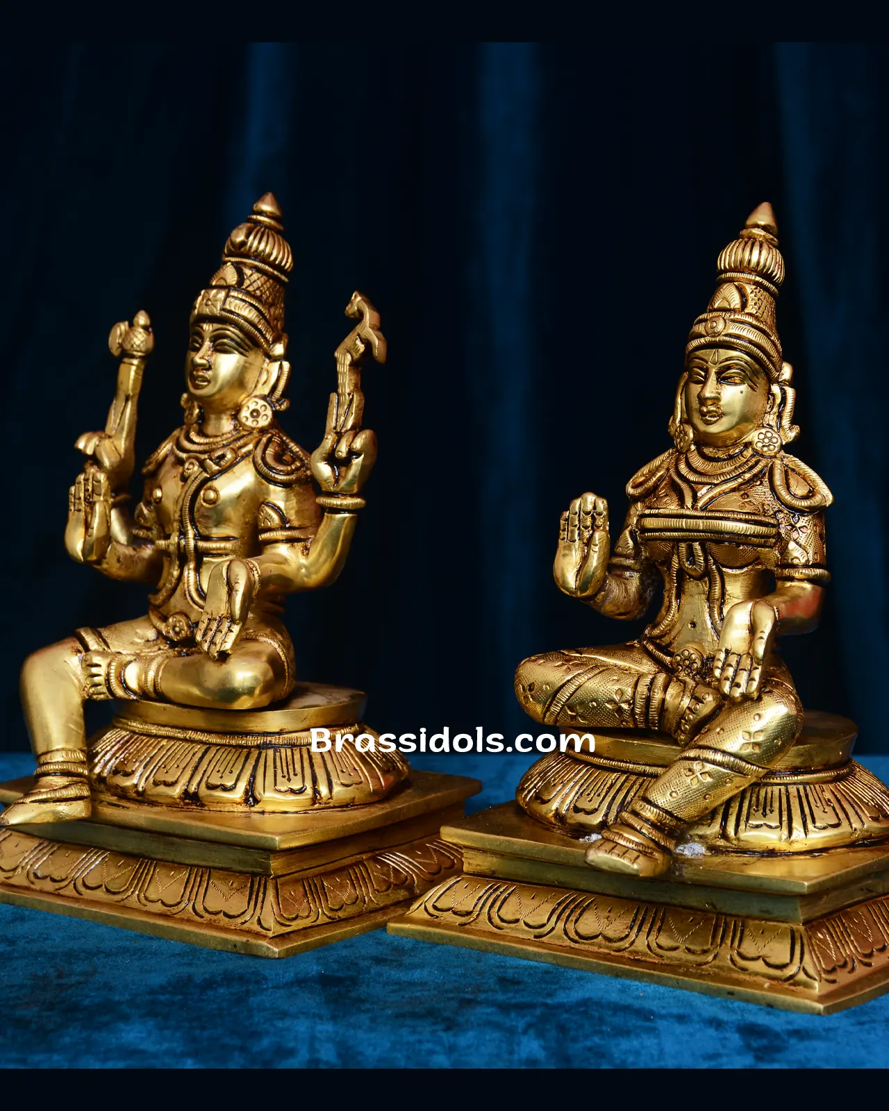 Sitting Shiva Parvati With Square Base - image 3