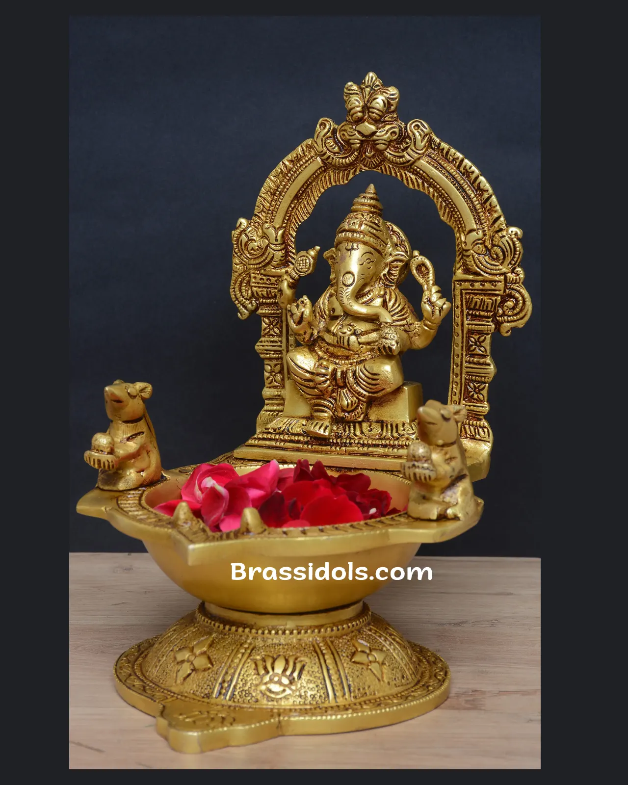 Brass Ganesh Deepak - 9 inches - image 4