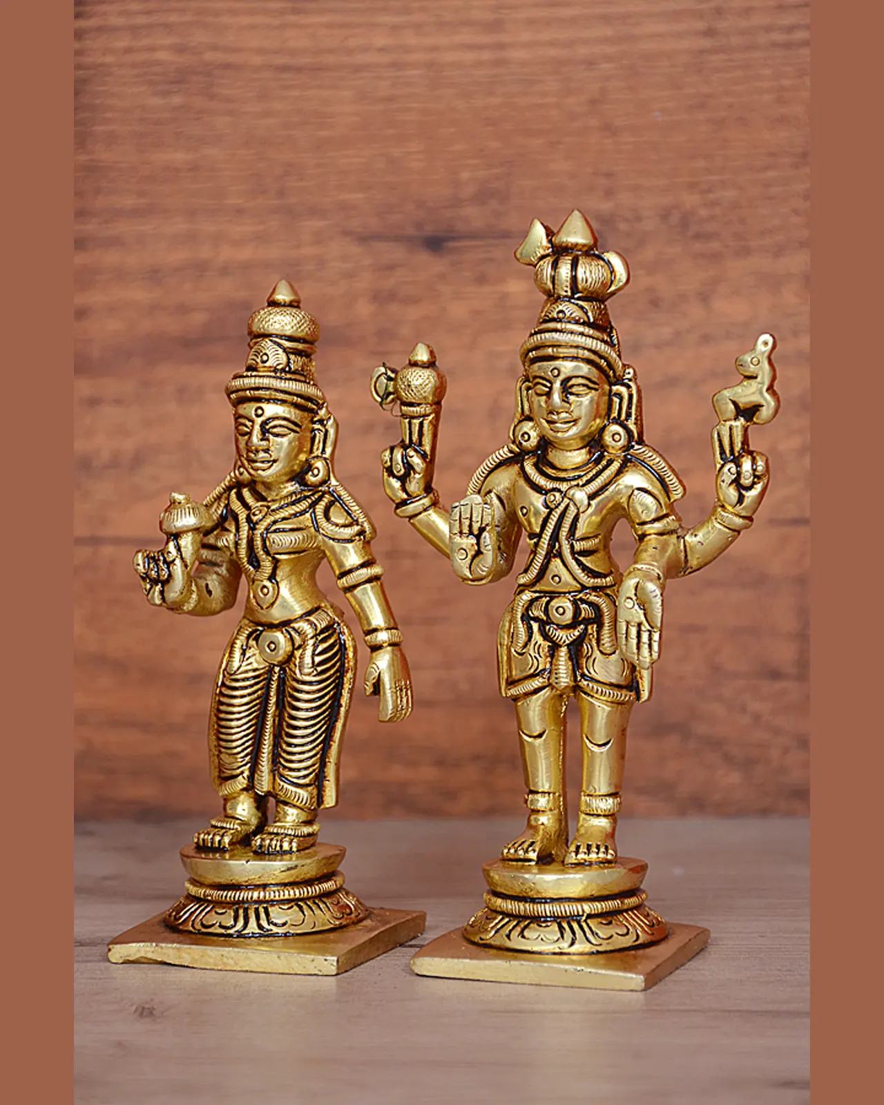 Standing Shiva Parvati with Base - image 3