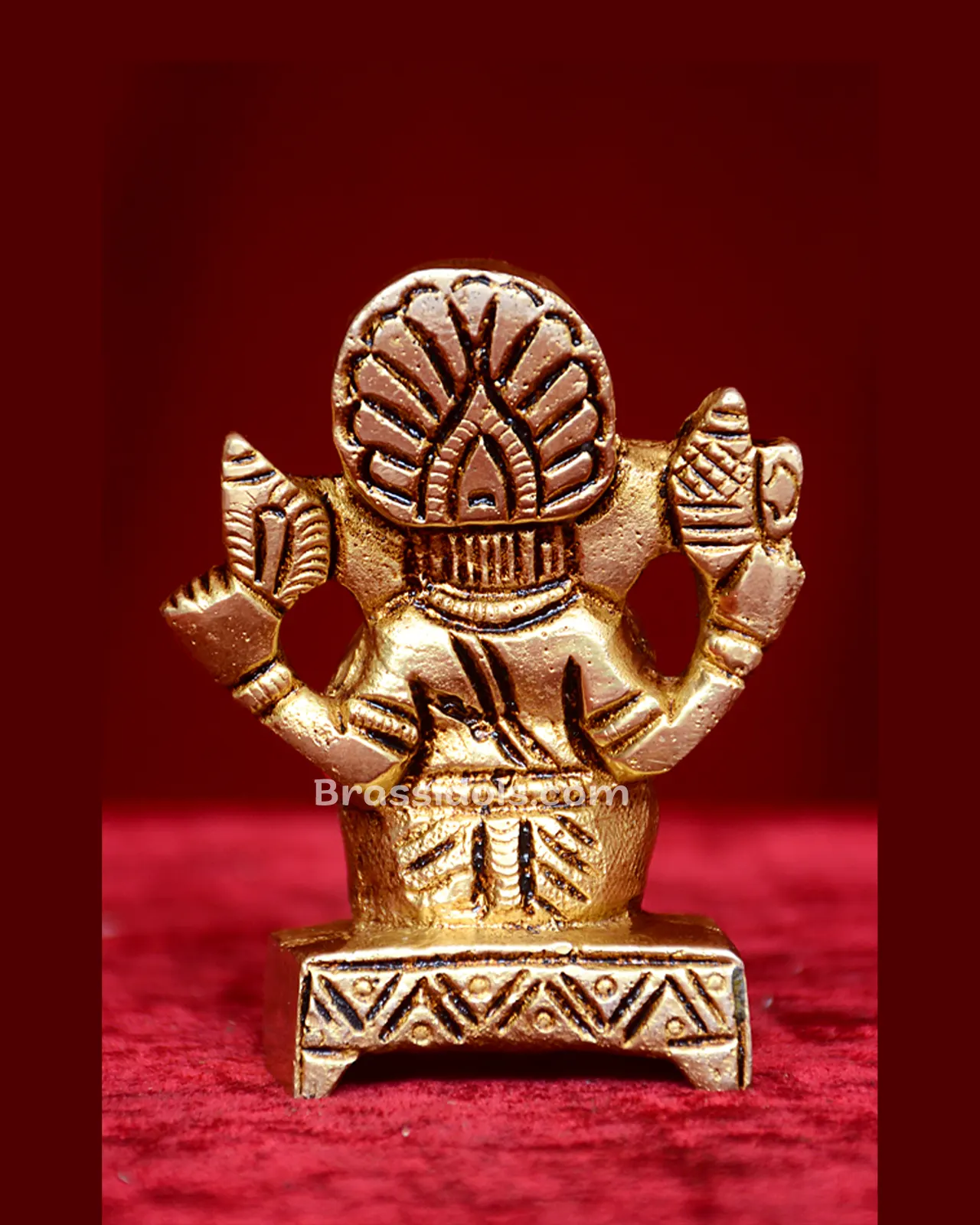 Brass Sitting Ganesha Puja Décor Idol - 2.5 inches - image 8