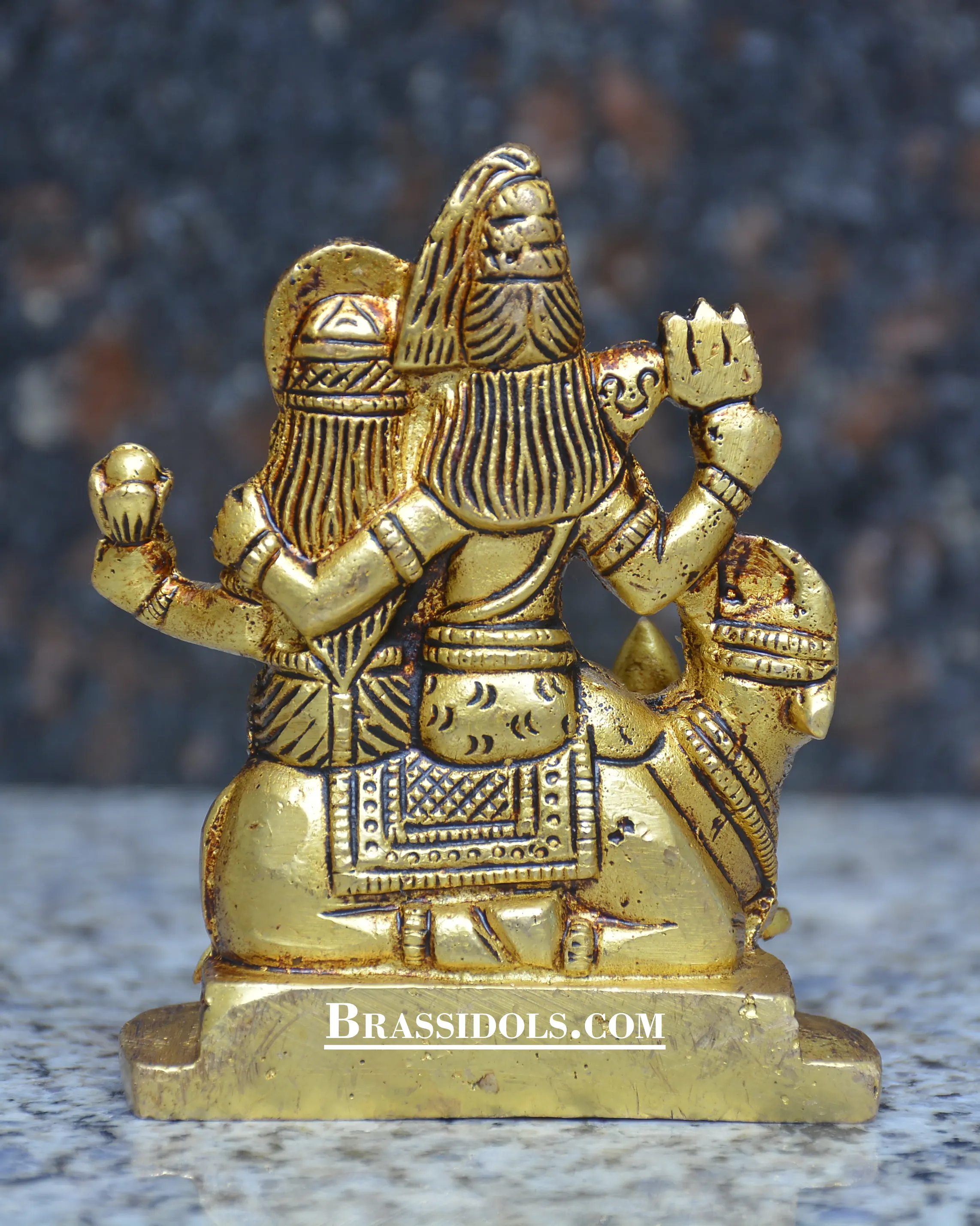 Brass Sitting Shiv Family 3.5 inch - image 4