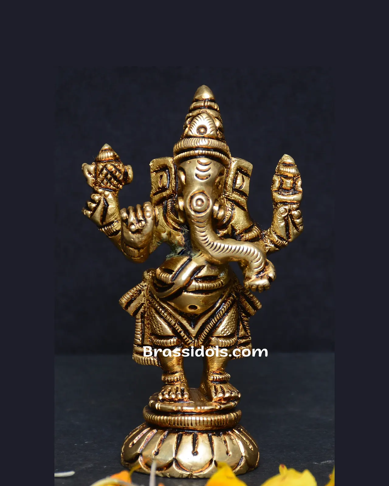 Brass mini Standing Ganesh - 2.5 inches - image 3