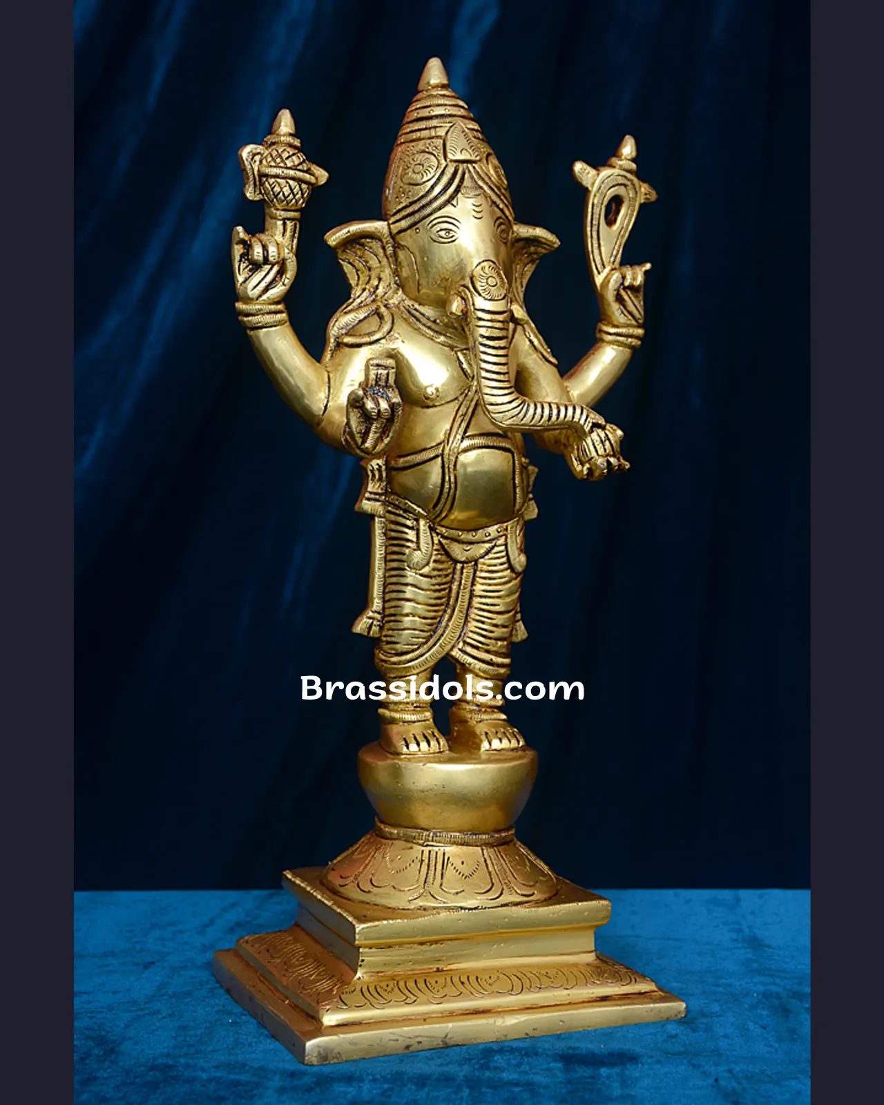 Pure Brass Standing Ganesha idol - 13 inches - image 4