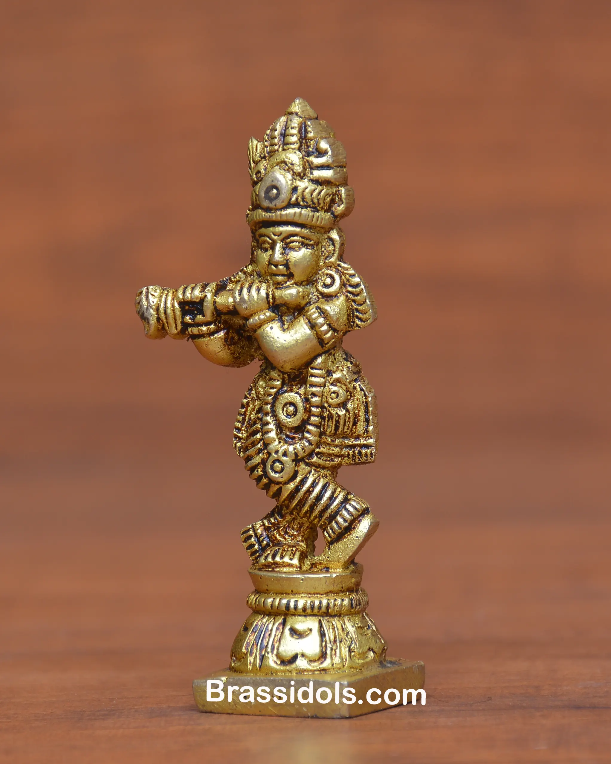 BRASS STANDING KRISHNA - image 4