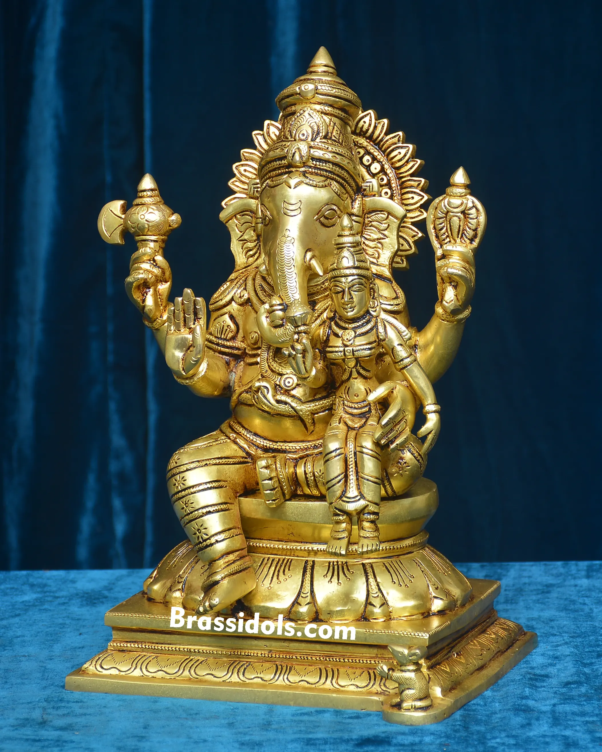 GANESH SITTING LAXMI ON LAP - image 3