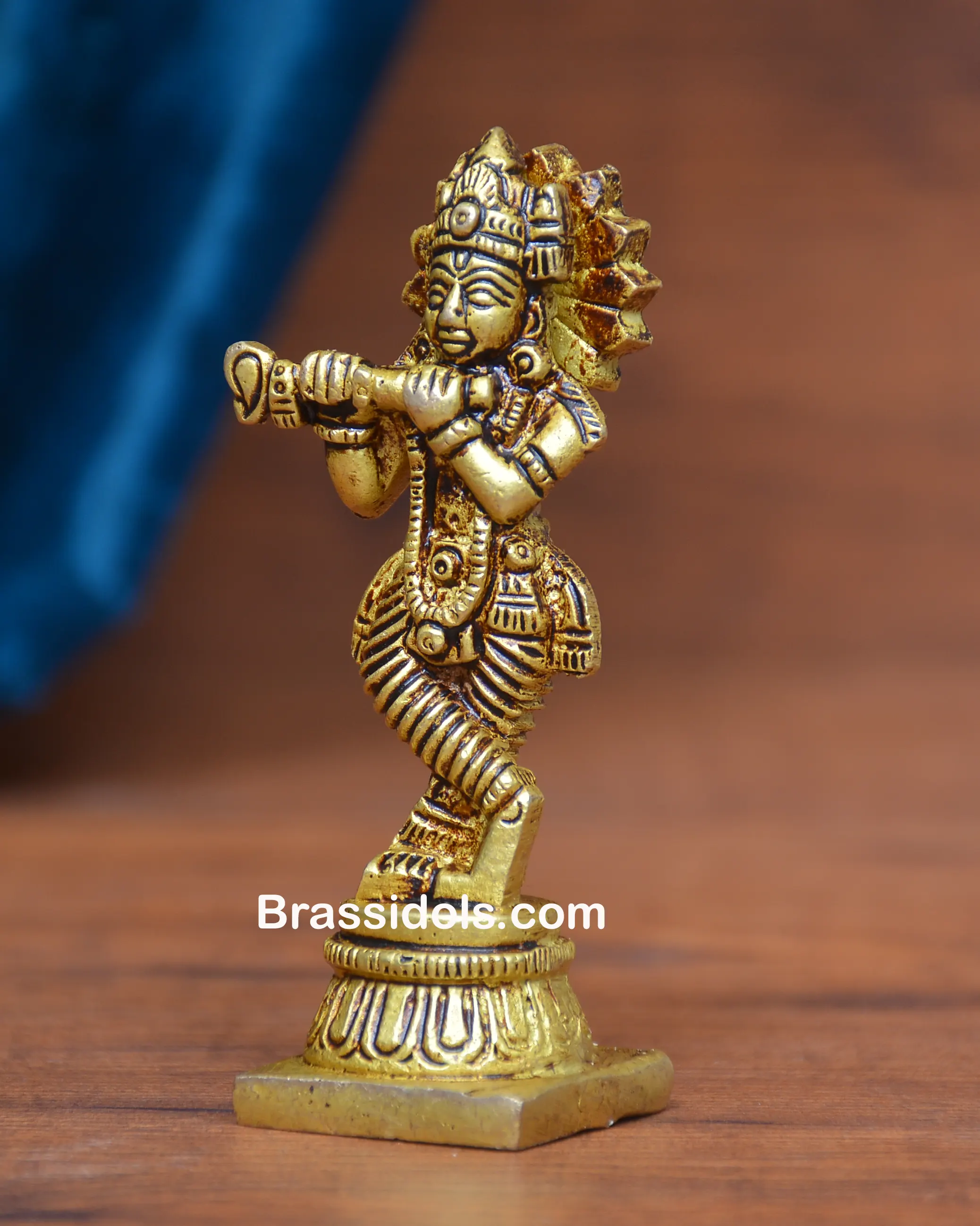 BRASS STANDING KRISHNA - image 3
