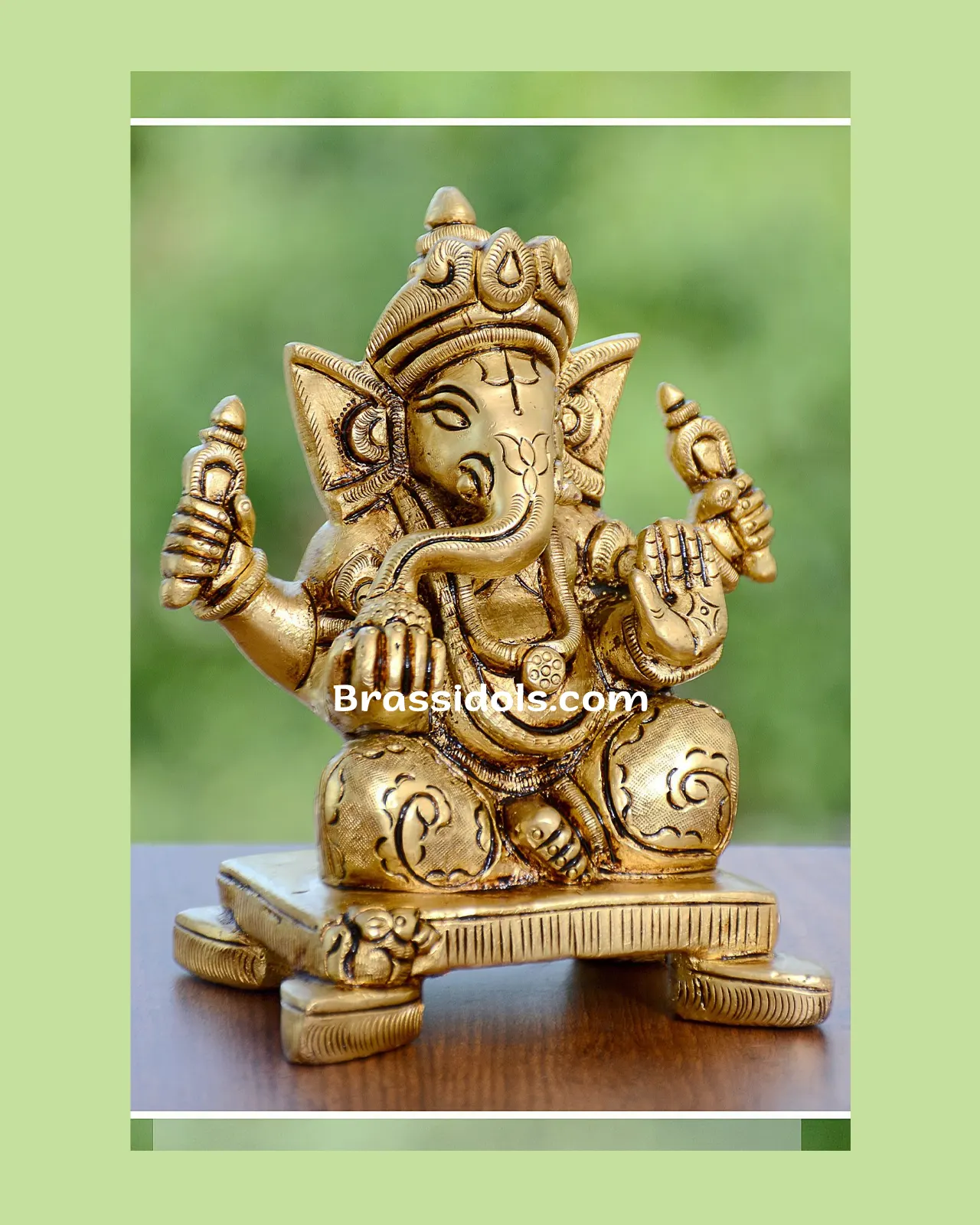 Brass Choki Ganesh 6 inches - image 3