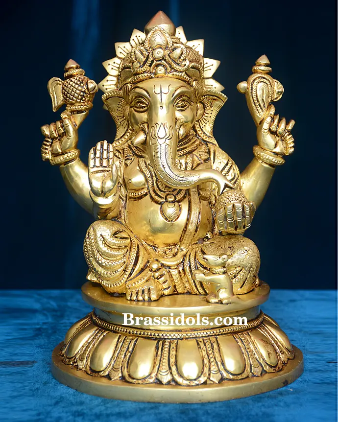 Gol Base Ganesh (8.5 Inch)