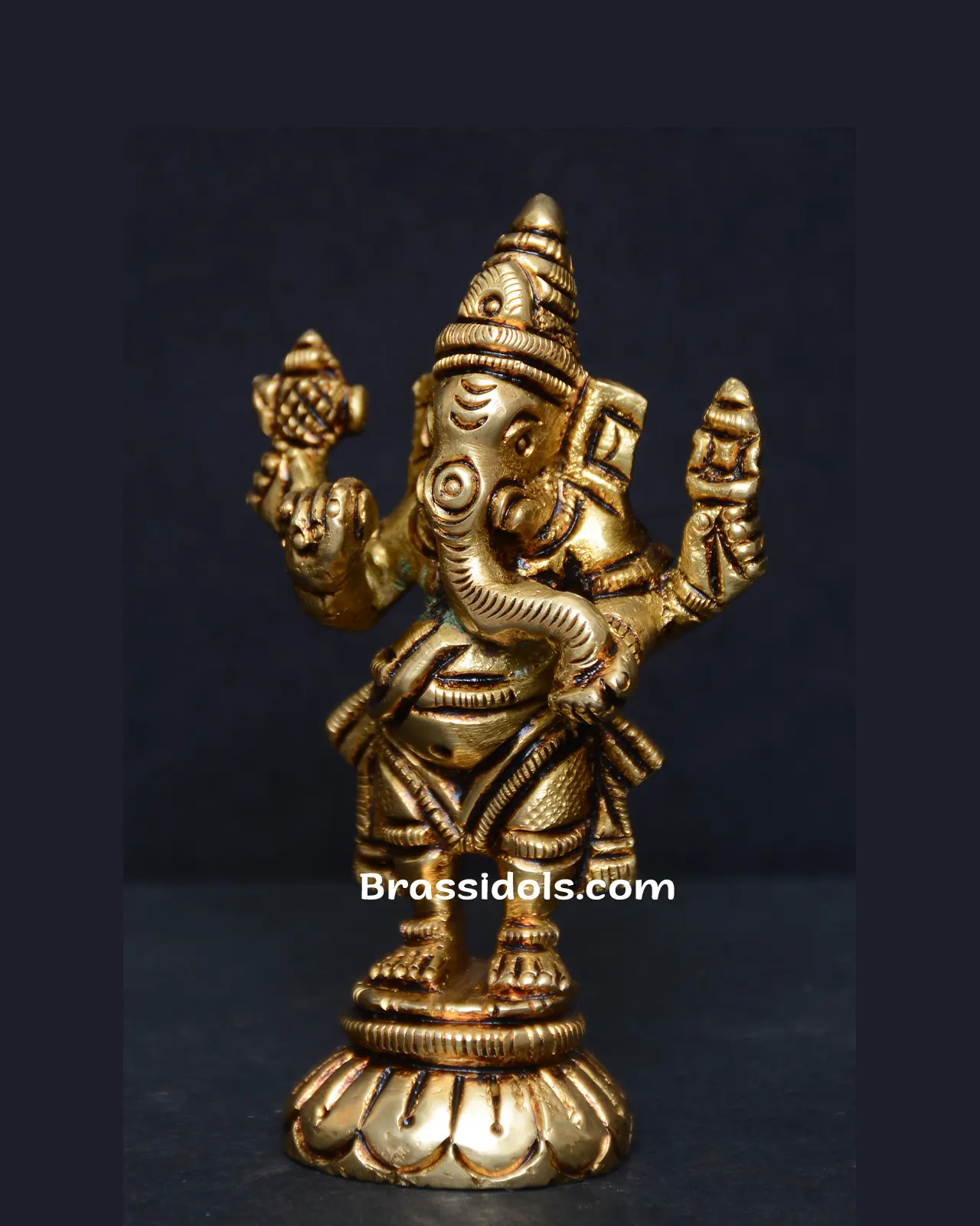 Brass mini Standing Ganesh - 2.5 inches - image 4
