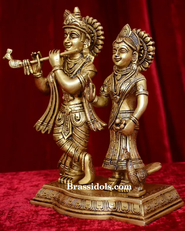 Radha Krishna With Peacock - image 3