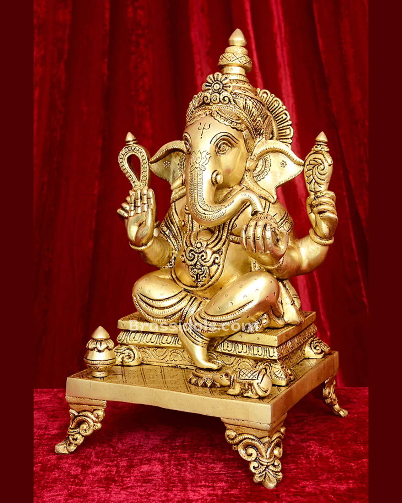 Brass Double Choki Ganesha idol 18 inches - image 7