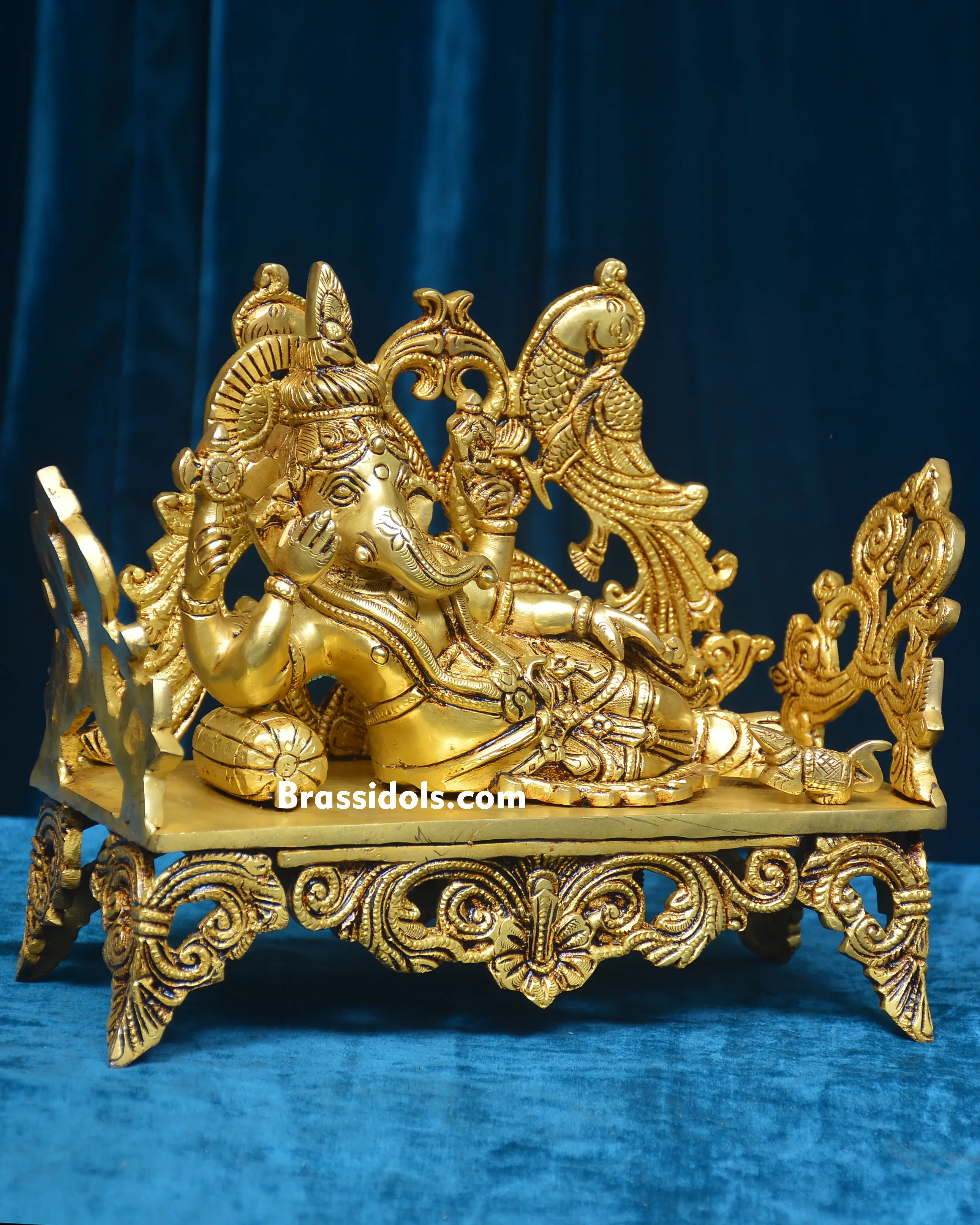 BRASS SINGHASHAN GANESH - image 3