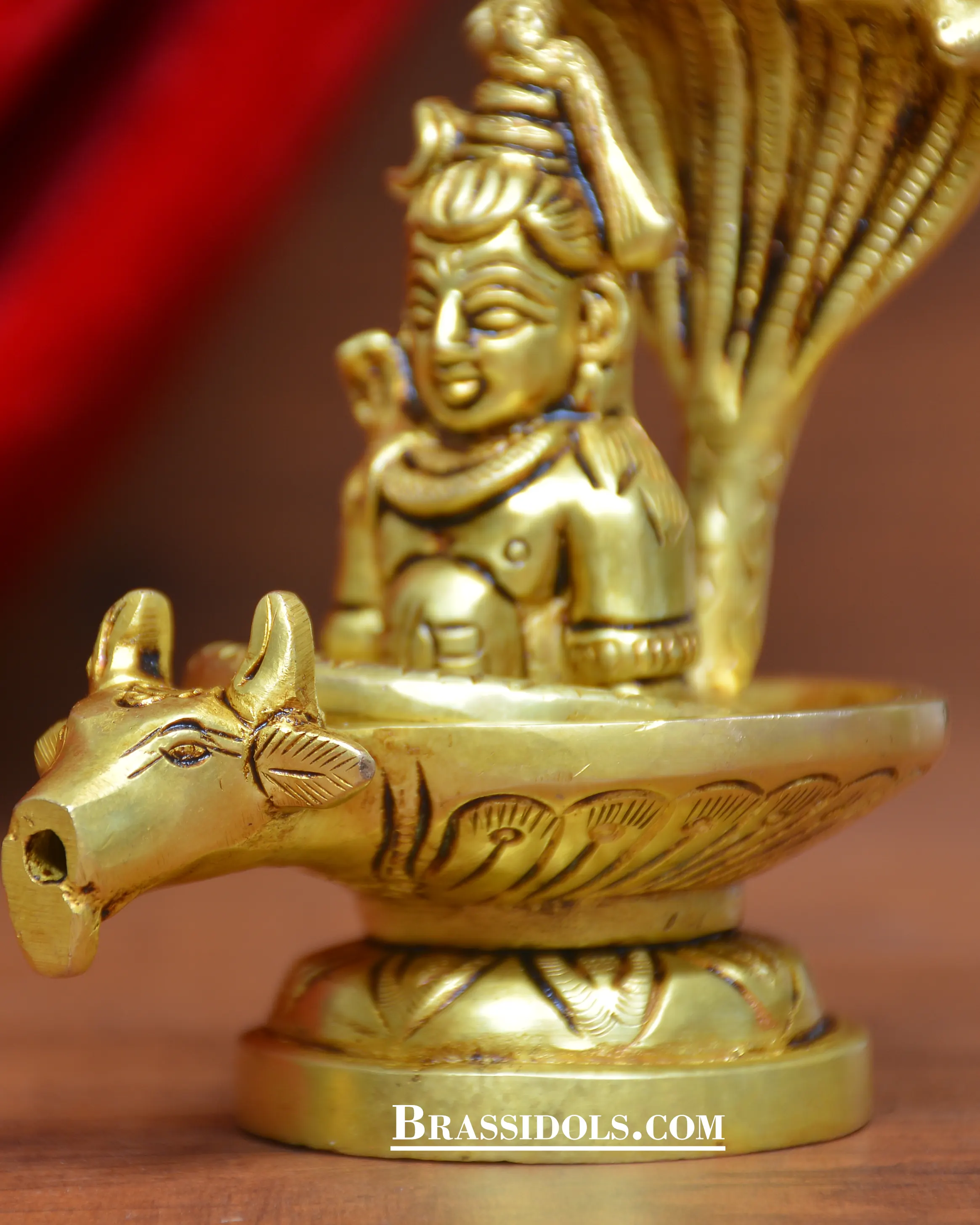 Brass naag shiva nandi shivling 4 inch - image 4