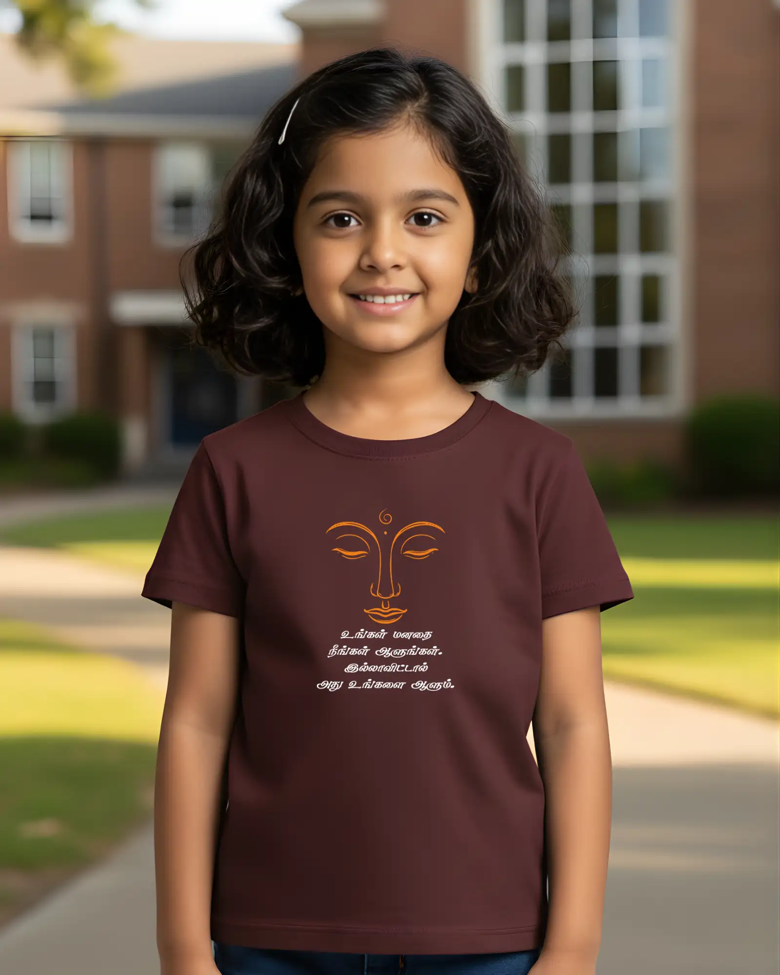 Kids Round Neck - Ungal Manadhai Neengal Aalungal - Maroon - image 2