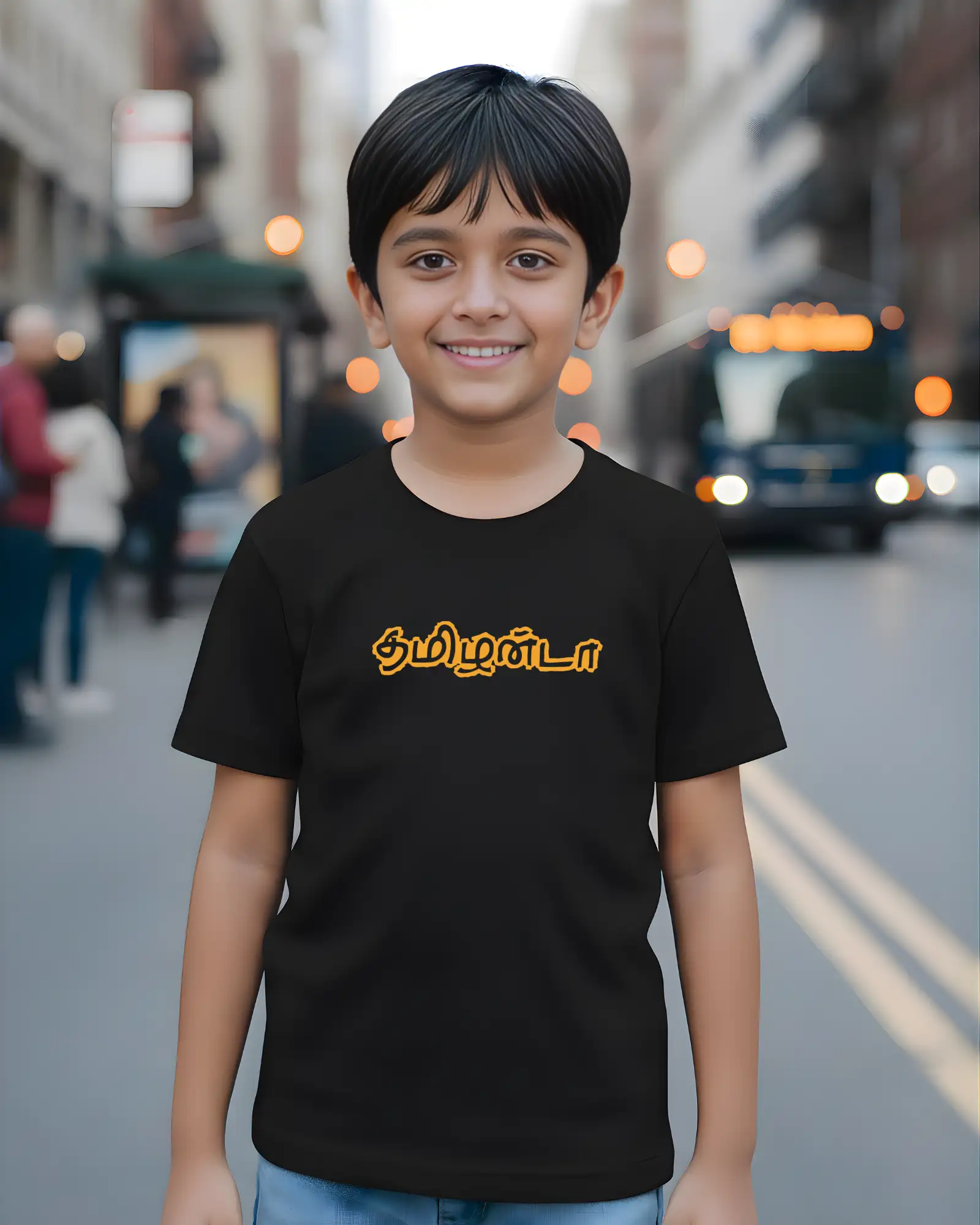 Kids Round Neck Tamilanda-Black - image 2