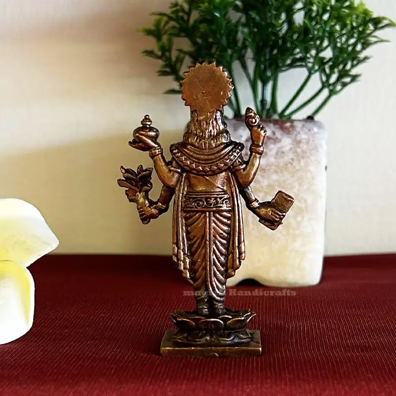 3 inches standing copper Dhanvantri - secondary