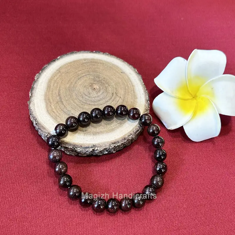 Garnet Crystal stone Bracelet (8mm) - secondary