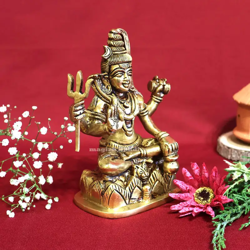 6 inches Brass Sitting Shiva idol SC - secondary