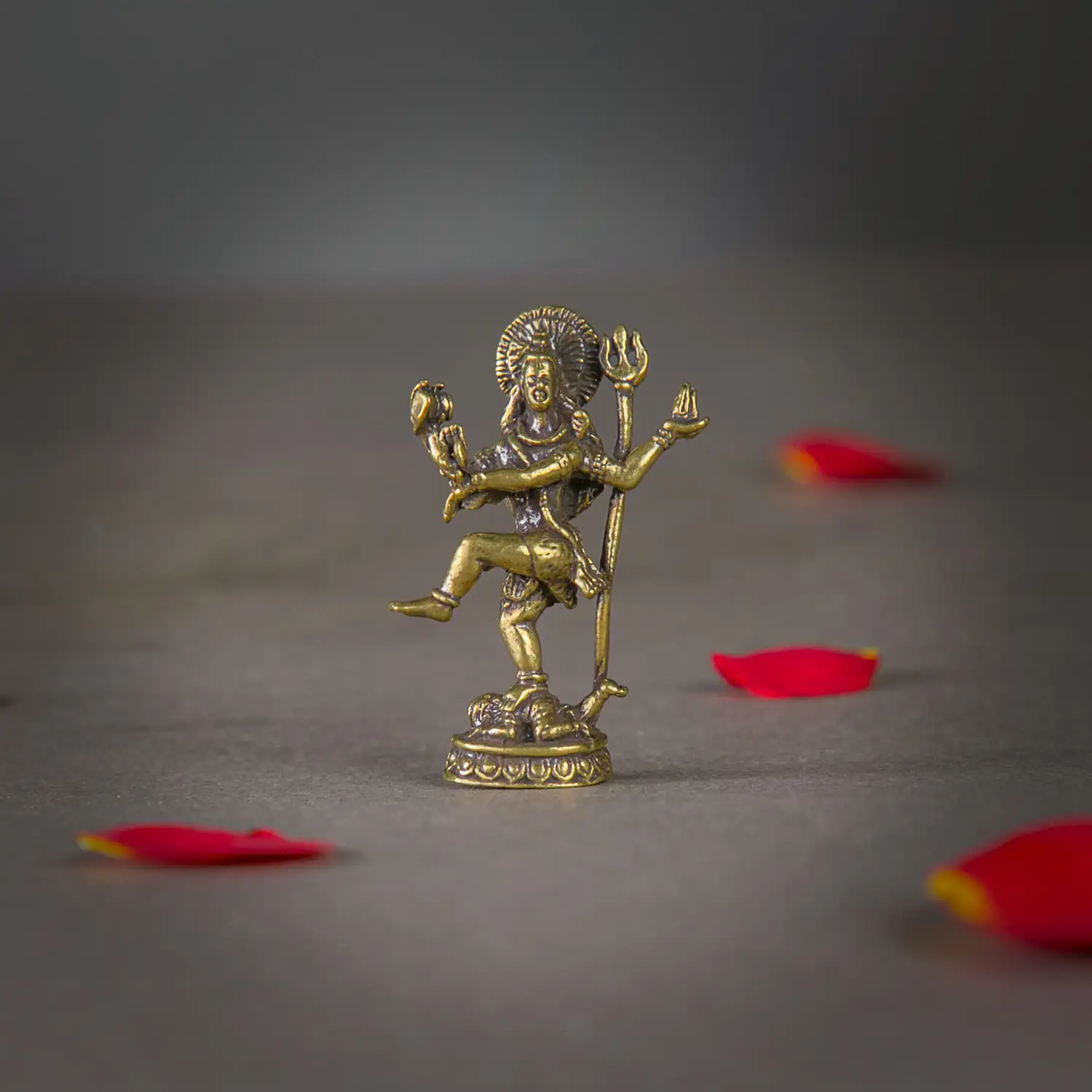 1 inch miniature Brass Lord Natraj without ring Idol